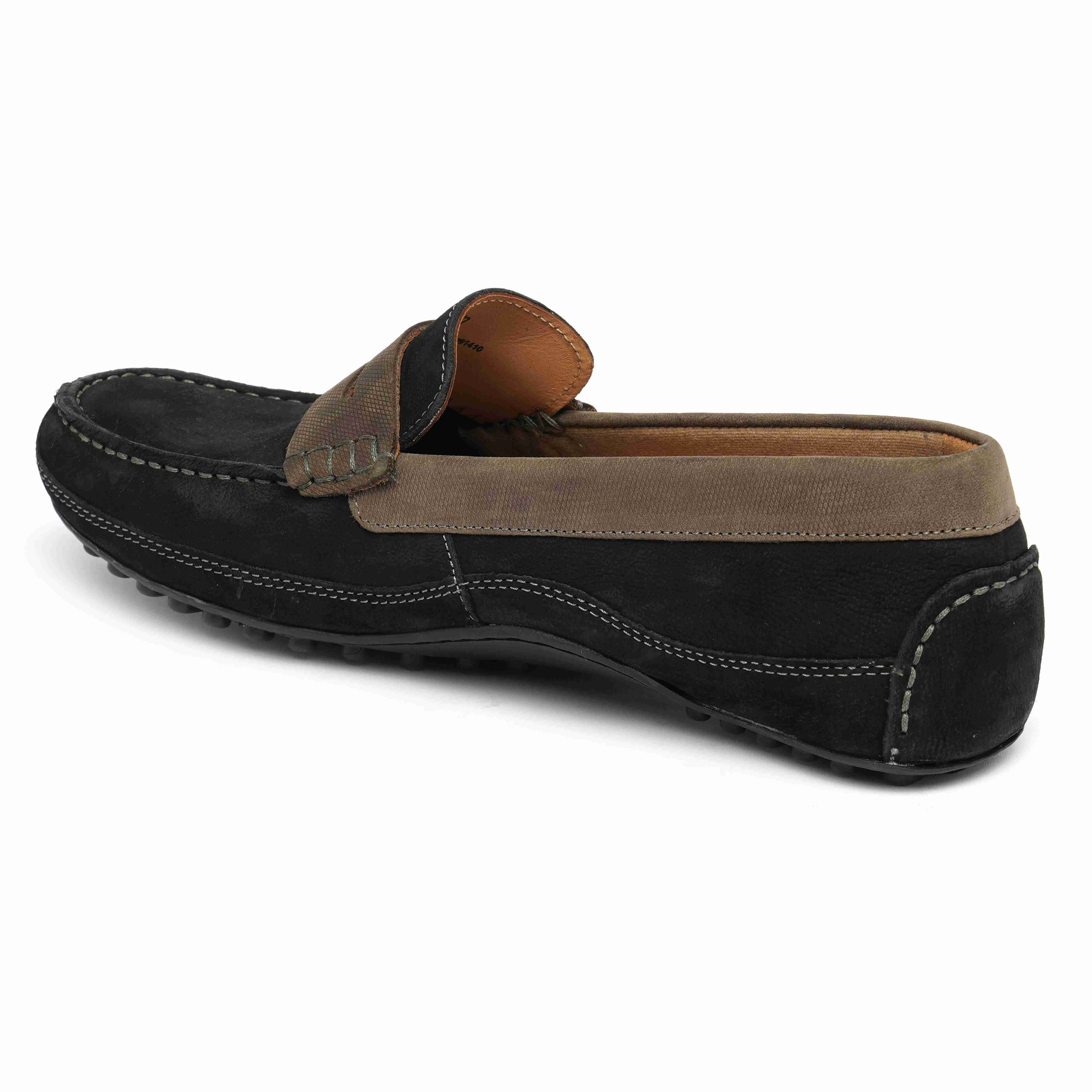 The Oman Ruosh Men Black Nubuck Penny Loafer