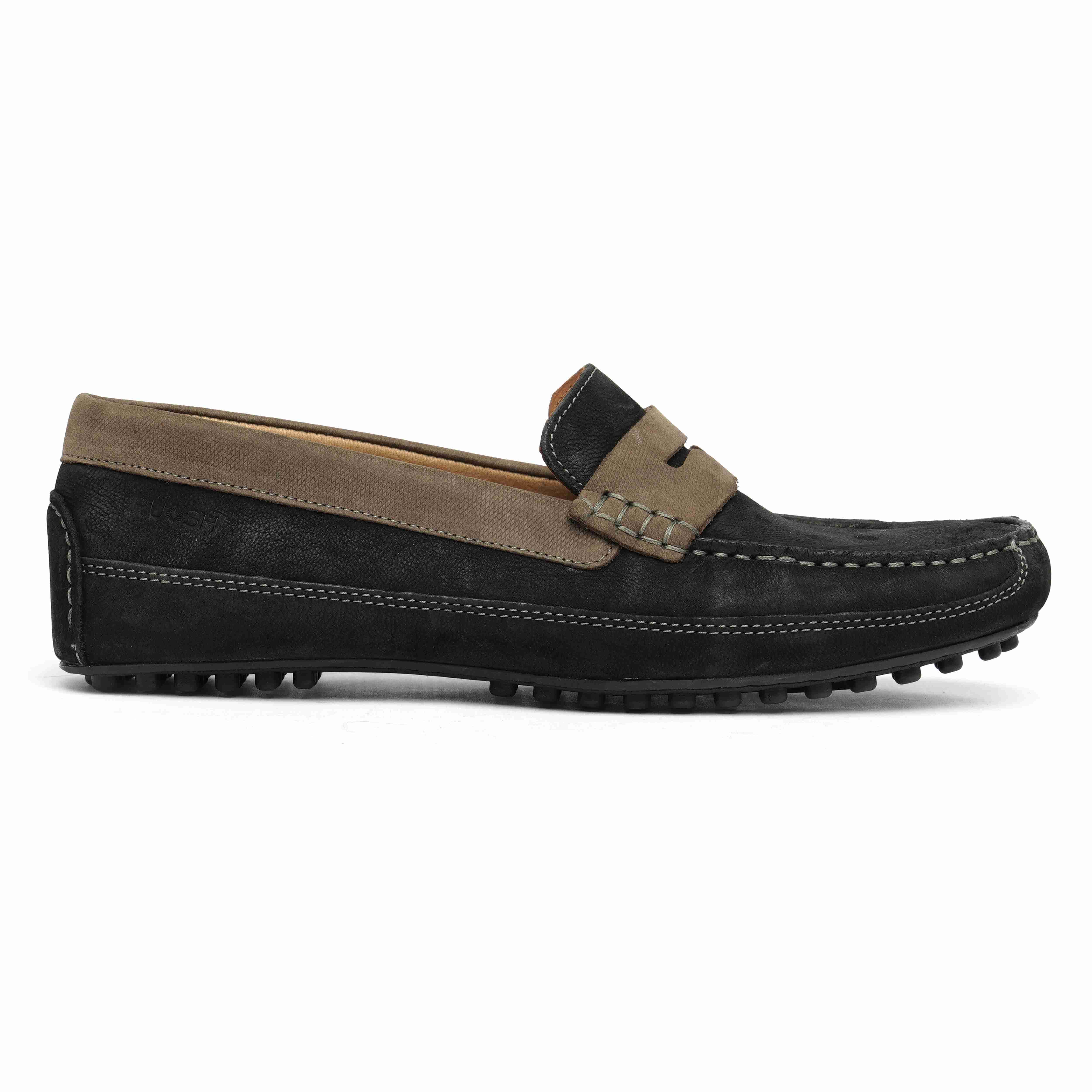 The Oman Ruosh Men Black Nubuck Penny Loafer