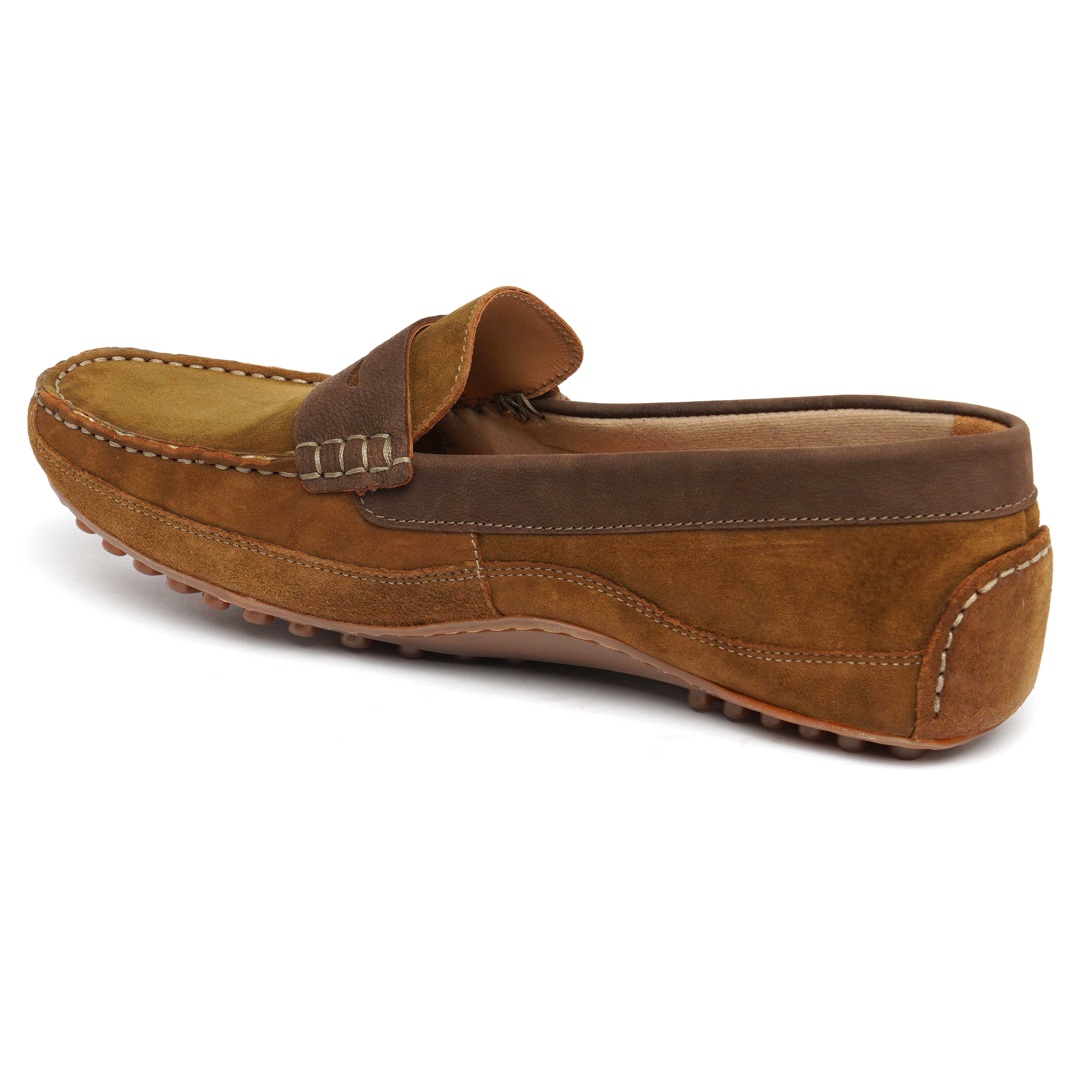 The Oman Ruosh Men Tan Nubuck Penny Loafer