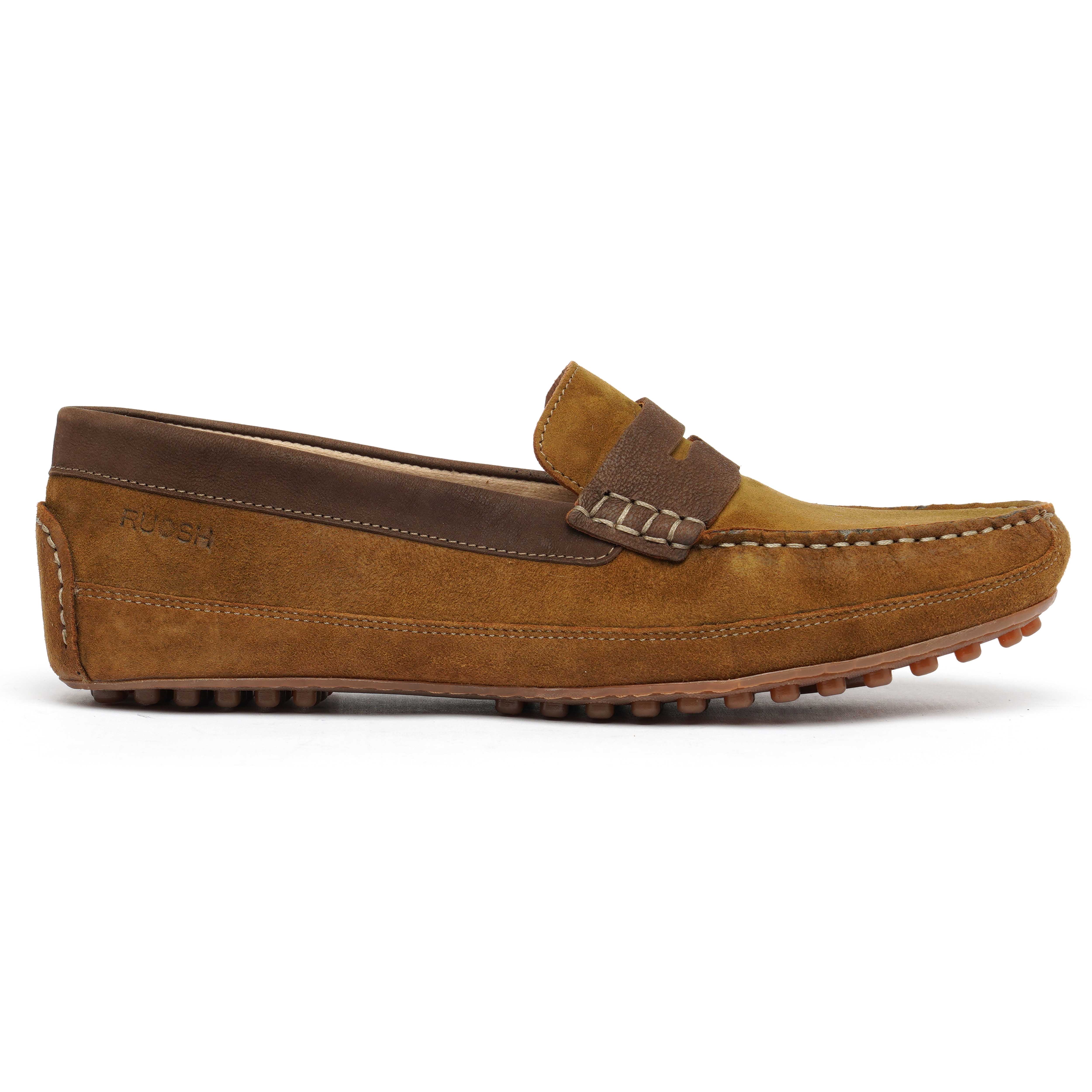 The Oman Ruosh Men Tan Nubuck Penny Loafer