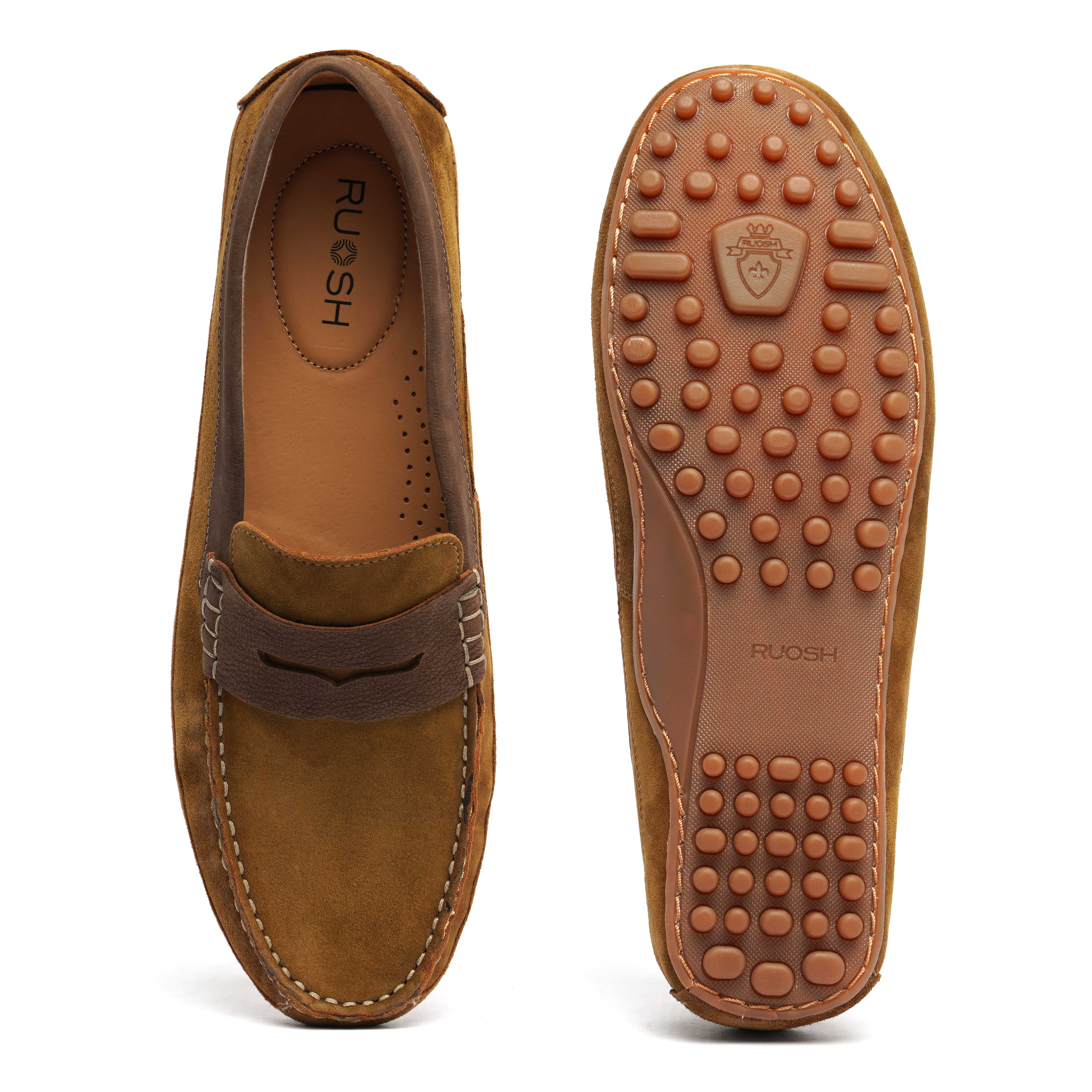 The Oman Ruosh Men Tan Nubuck Penny Loafer