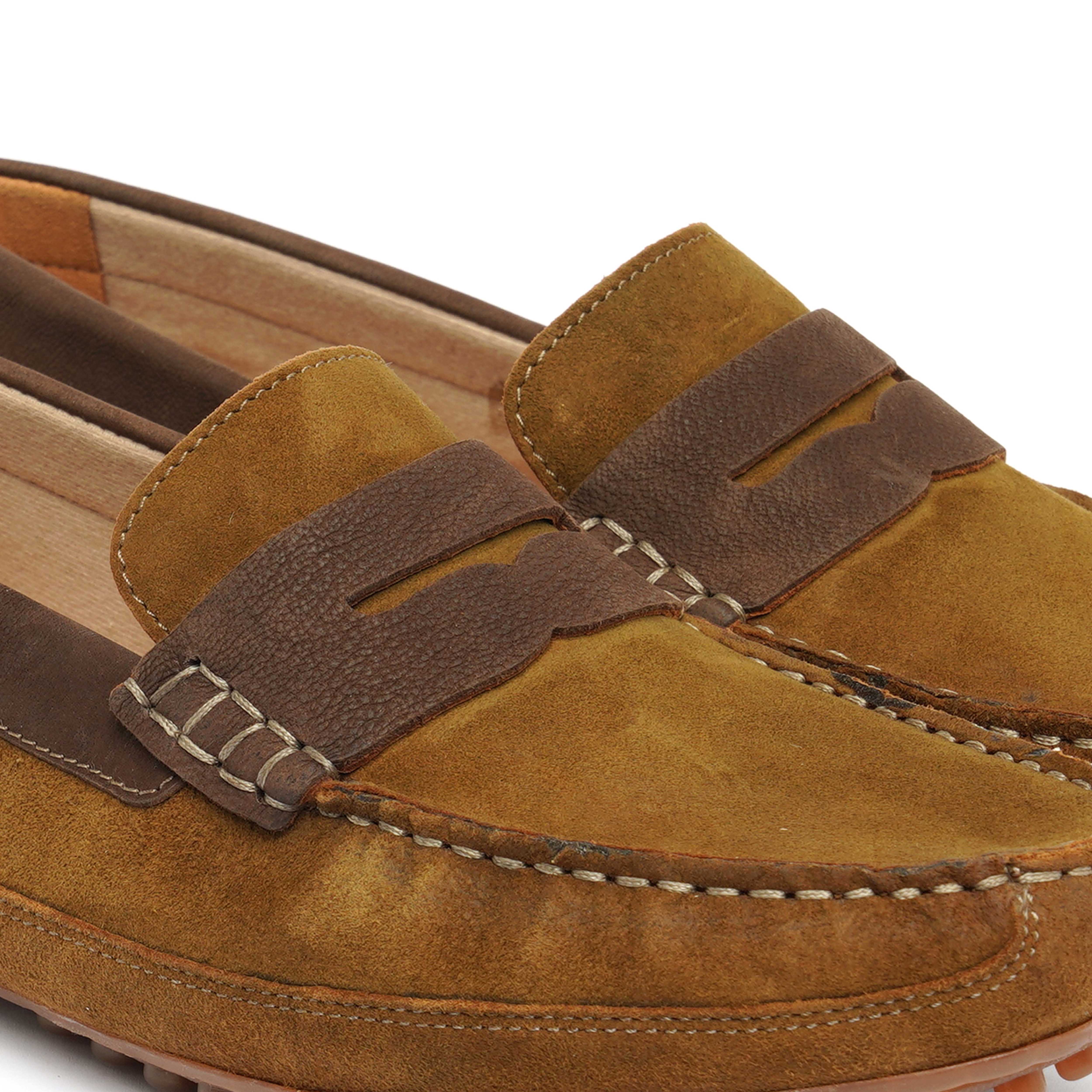 The Oman Ruosh Men Tan Nubuck Penny Loafer