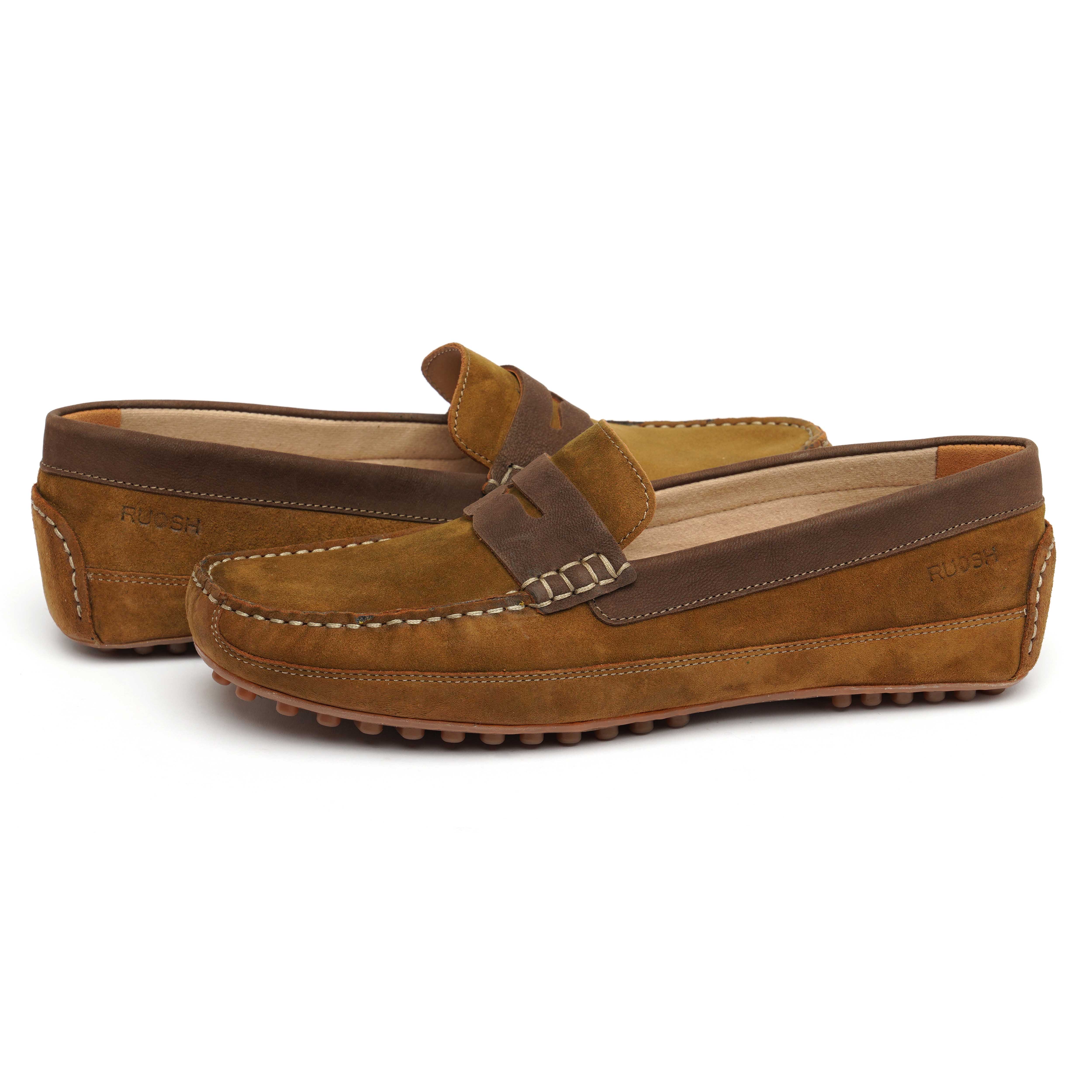 The Oman Ruosh Men Tan Nubuck Penny Loafer