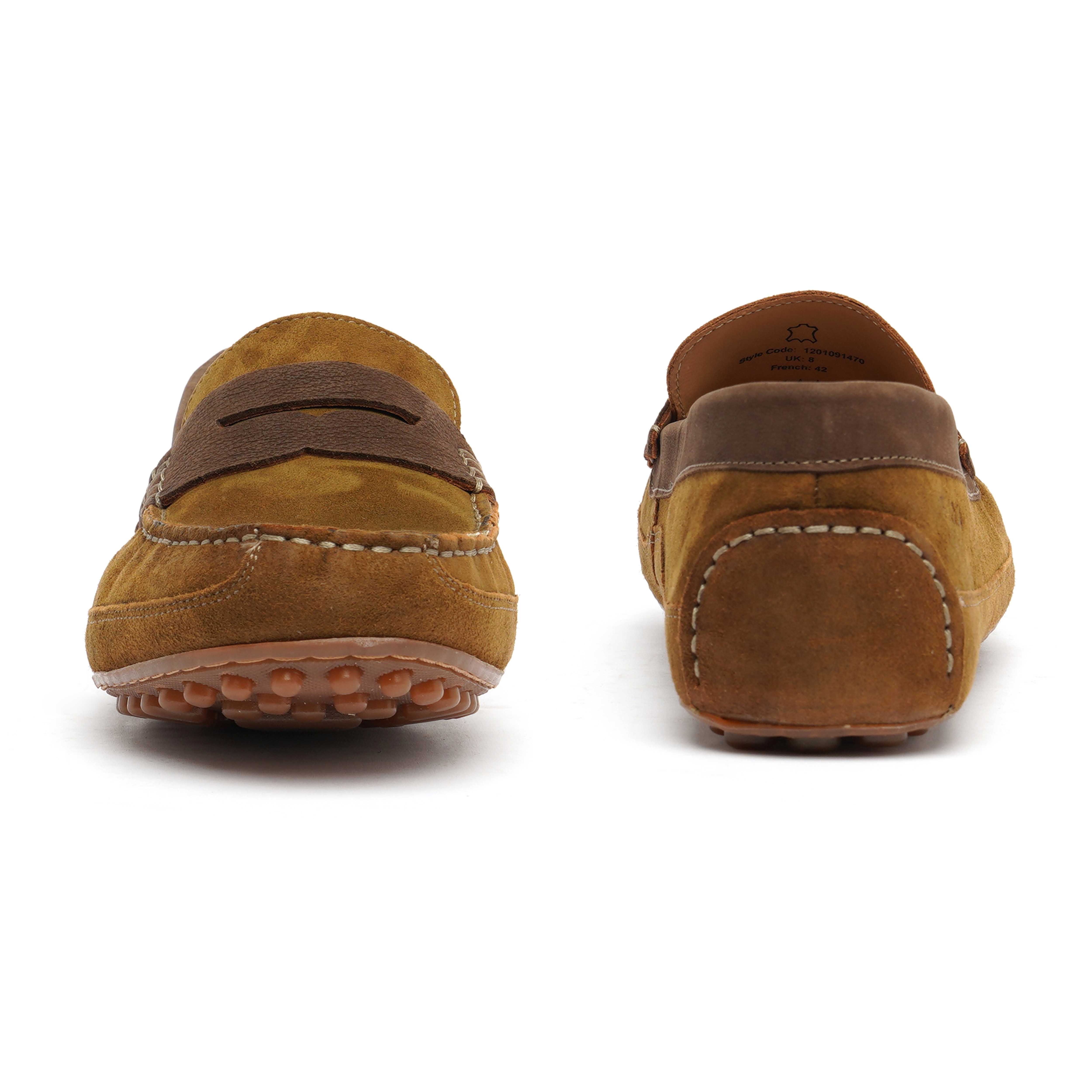 The Oman Ruosh Men Tan Nubuck Penny Loafer