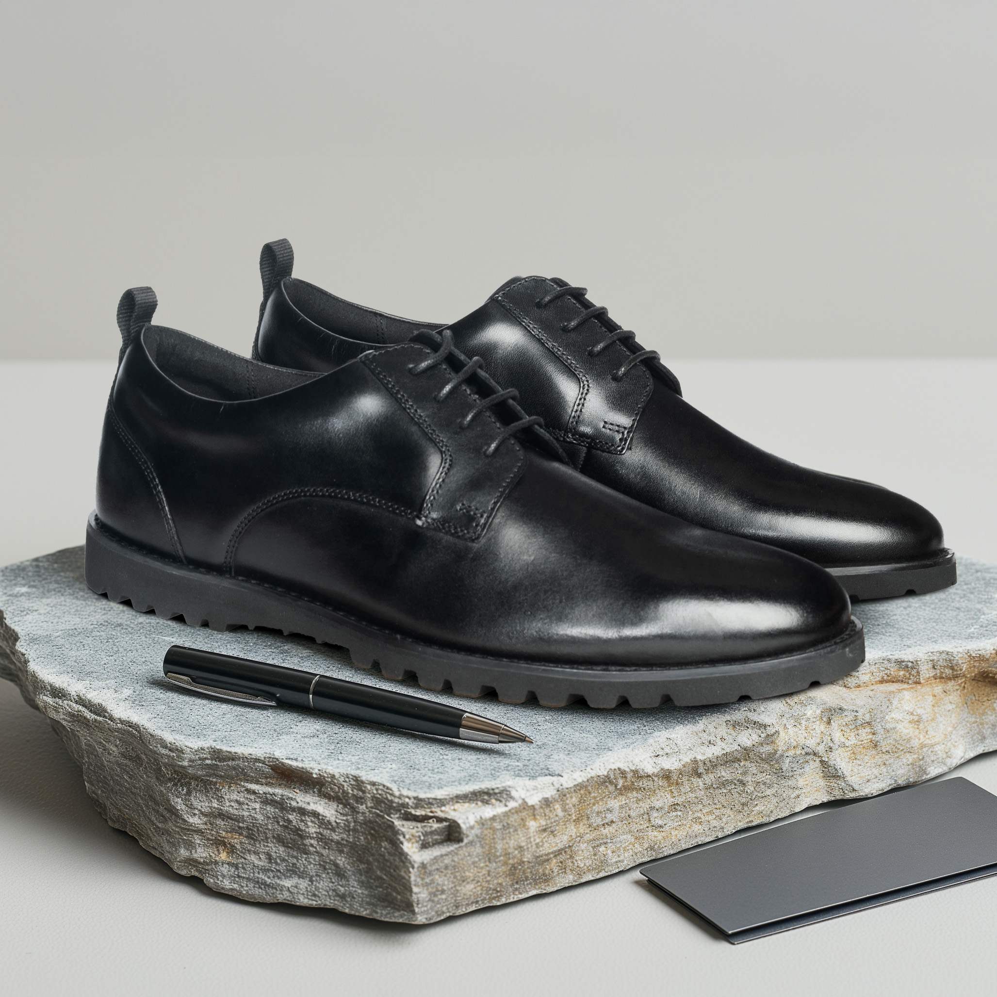The Miami Lace1  Ruosh Men Black Casual Derby