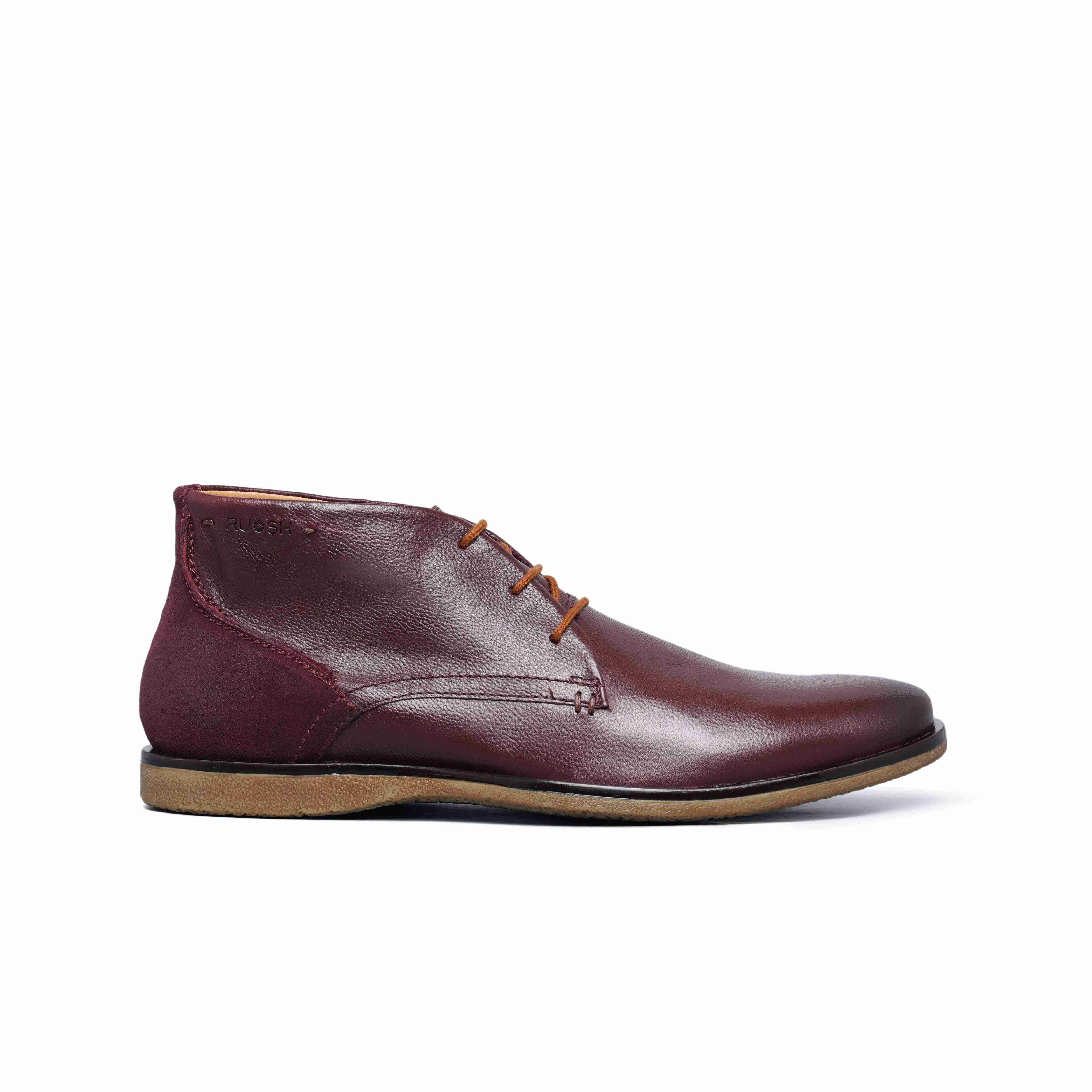 The Venice Ruosh Men Burgundy Ankle Chukka Boot