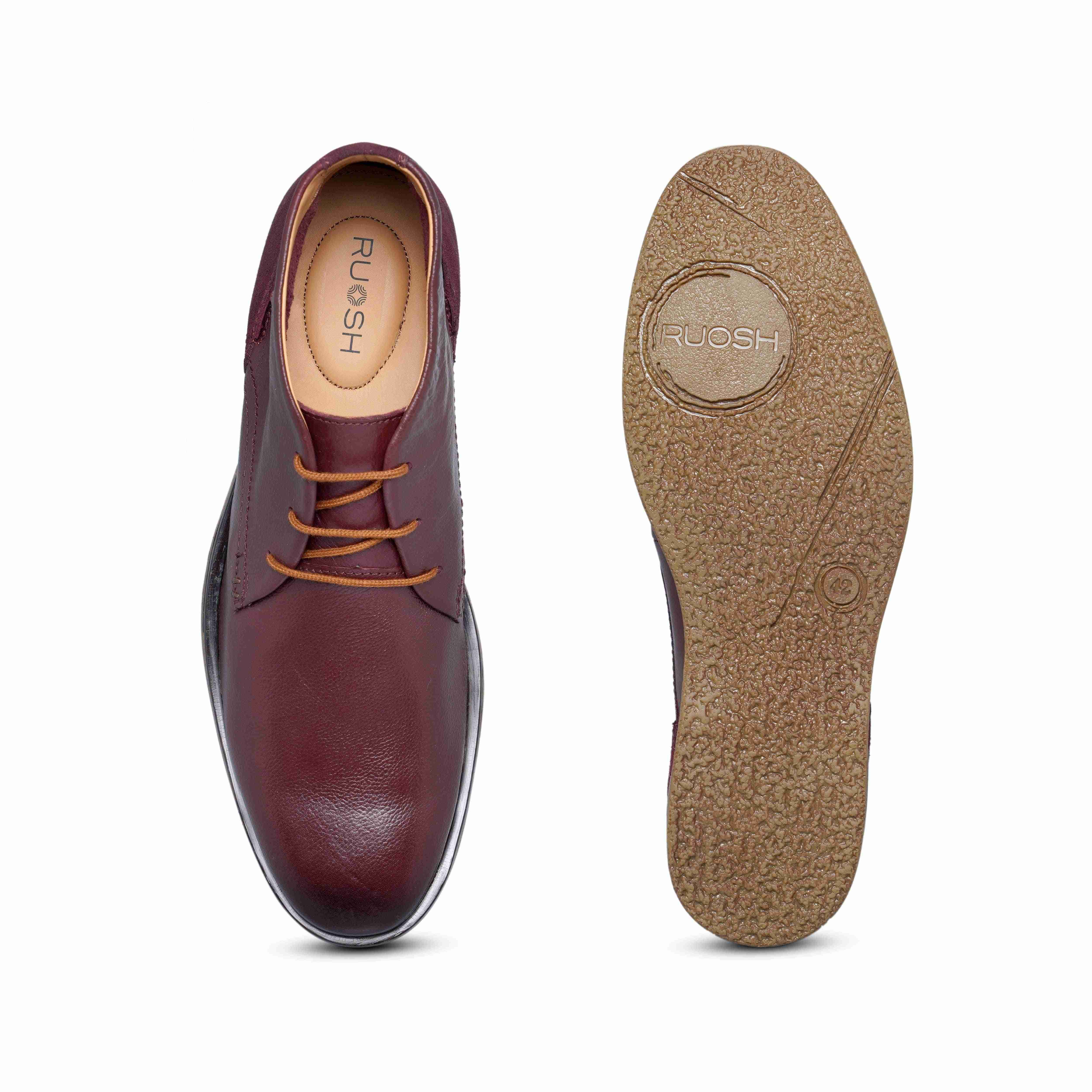 The Venice Ruosh Men Burgundy Ankle Chukka Boot
