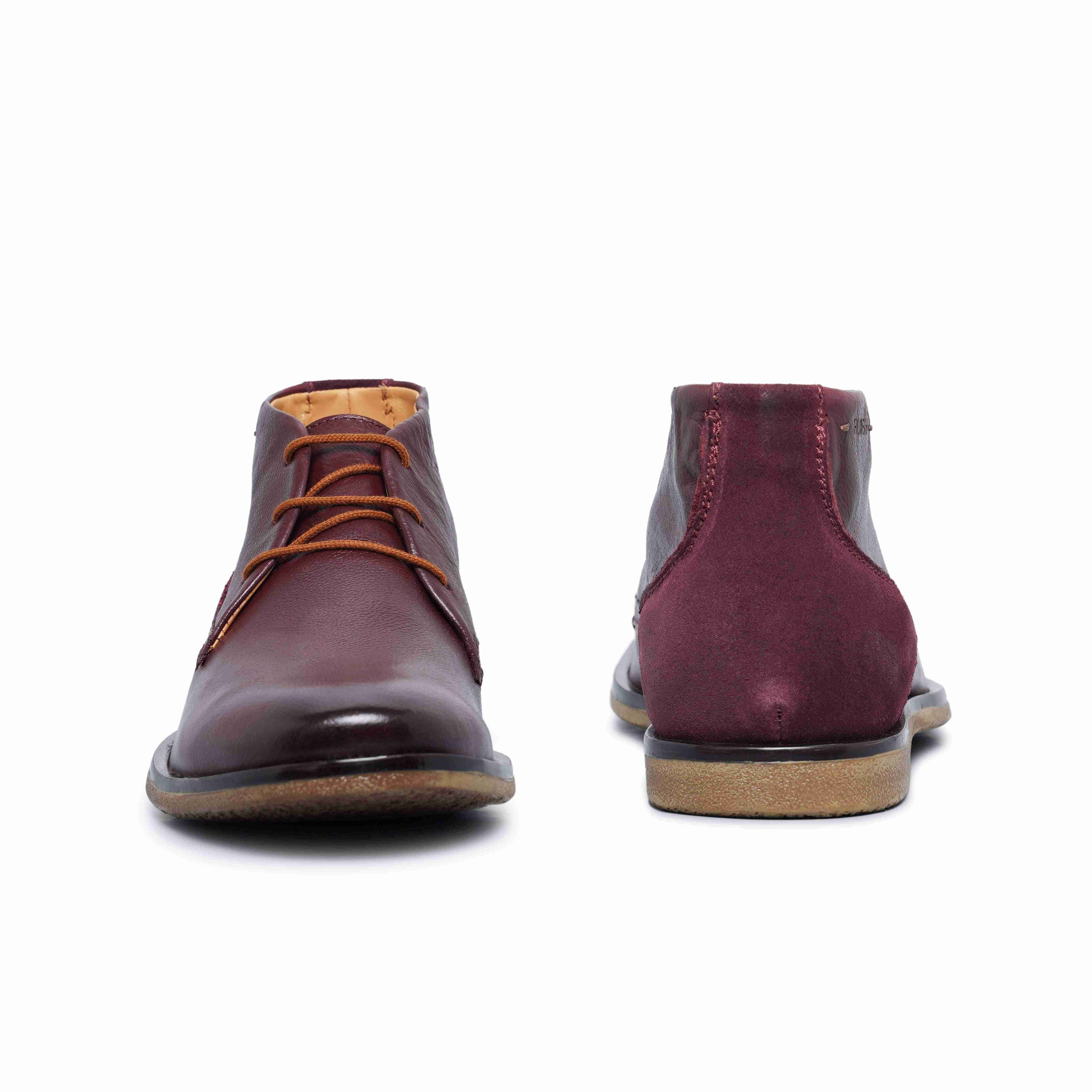 The Venice Ruosh Men Burgundy Ankle Chukka Boot