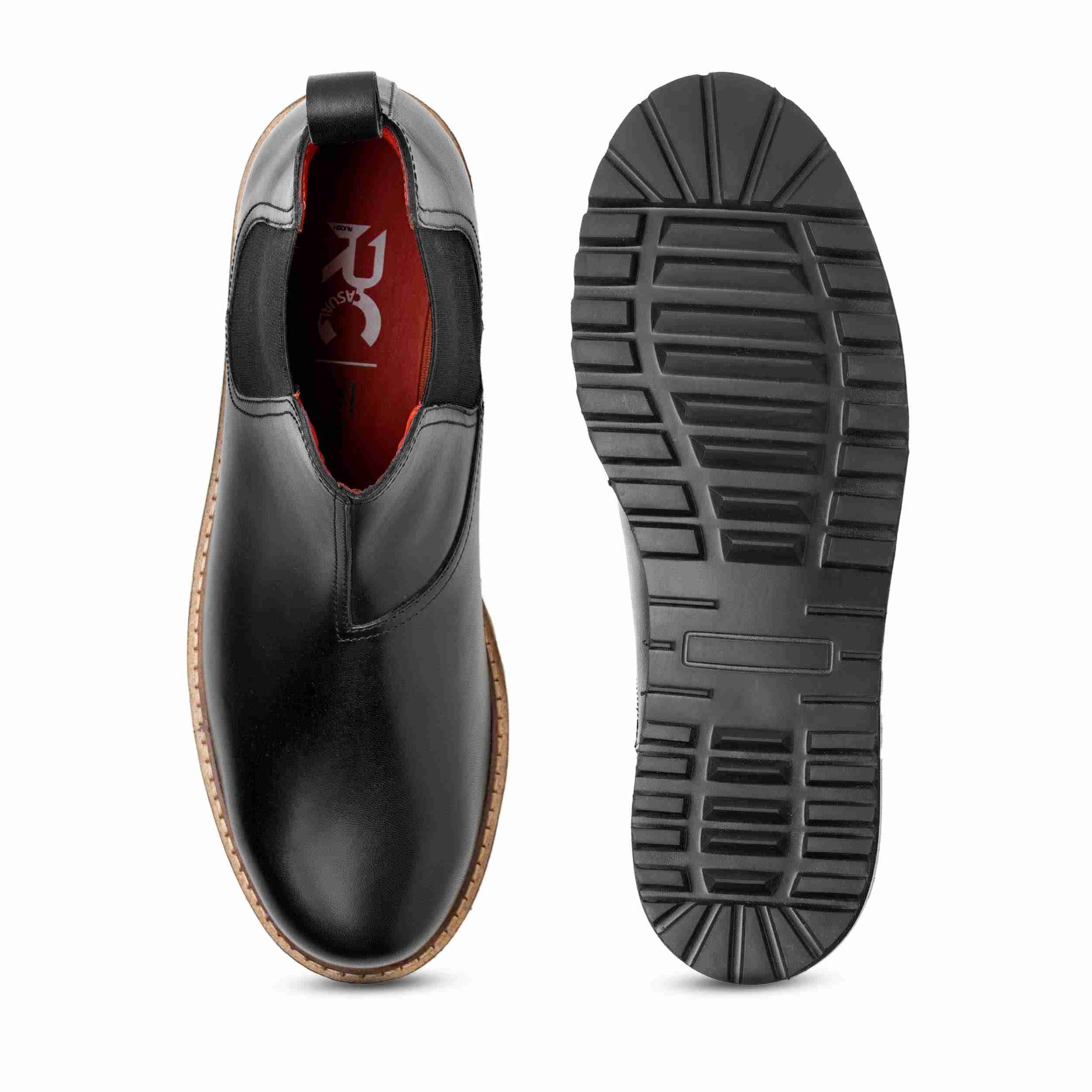 The Dalton Ruosh Men Black Smart Chelsea Boot