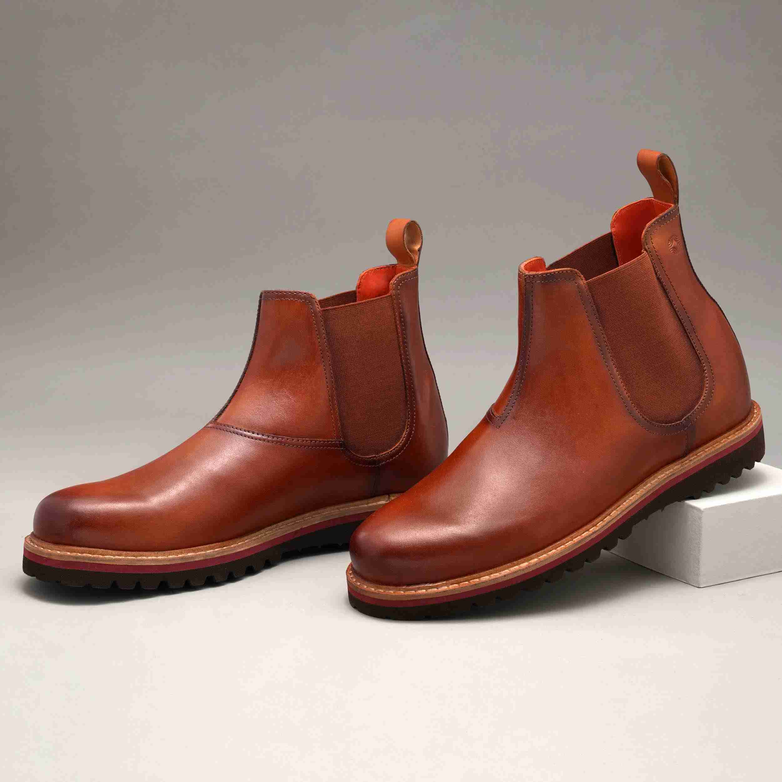 The Dalton Ruosh Men Tan Smart Chelsea Boot