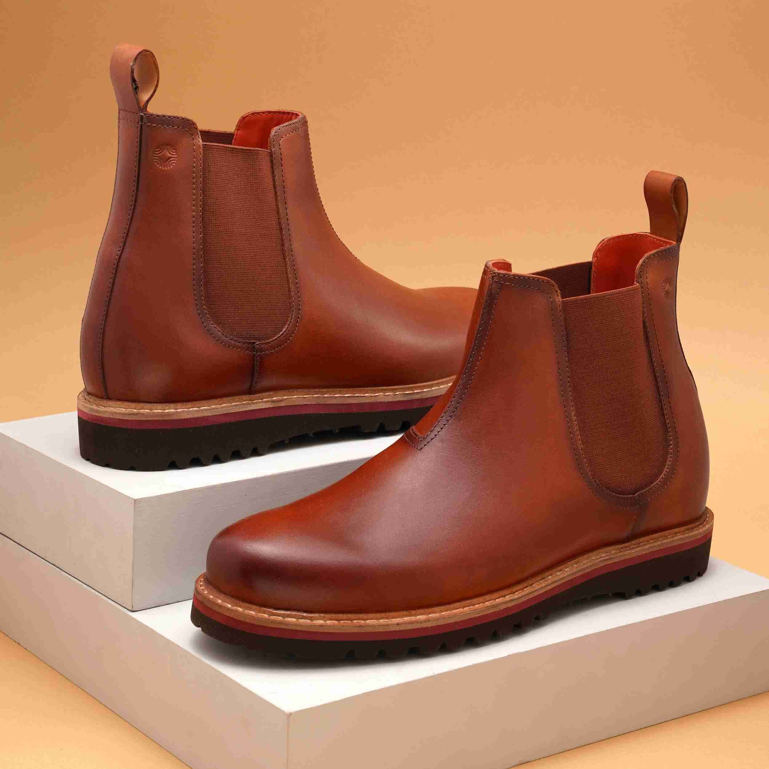 The Dalton Ruosh Men Tan Smart Chelsea Boot