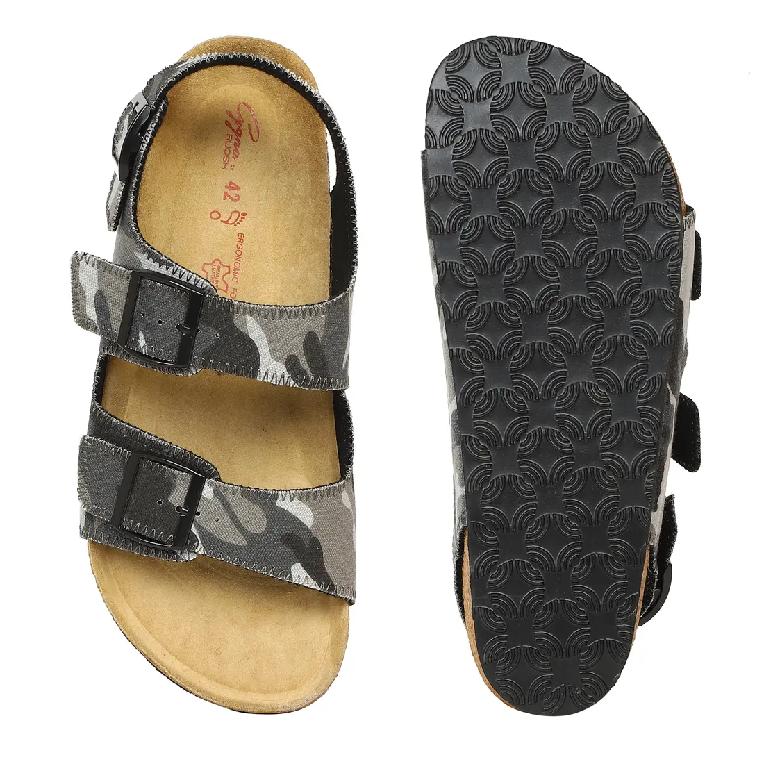 Ruosh Mens Camo Casual Sandals