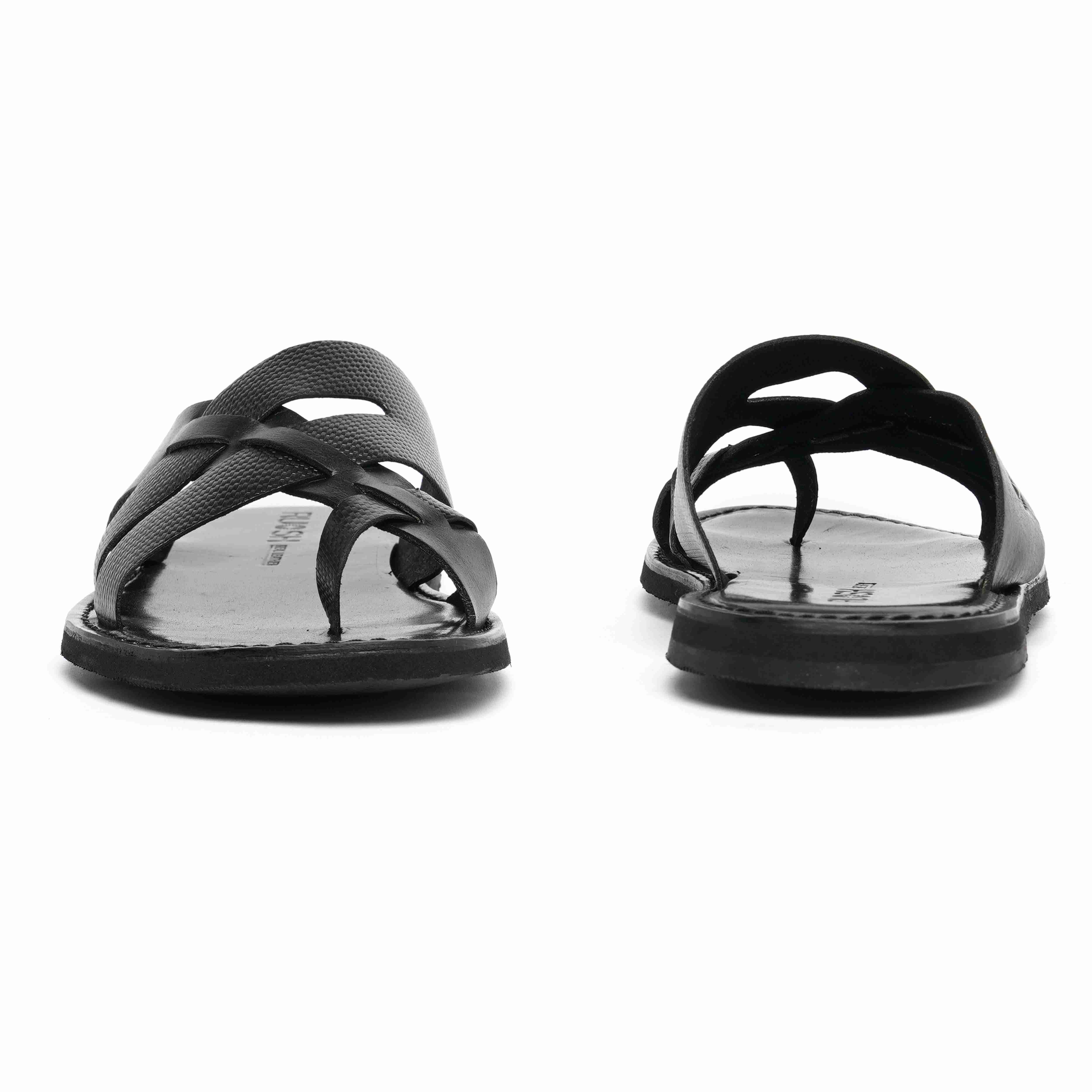 The Pisa Ruosh Men Black Cross Strap Slipper
