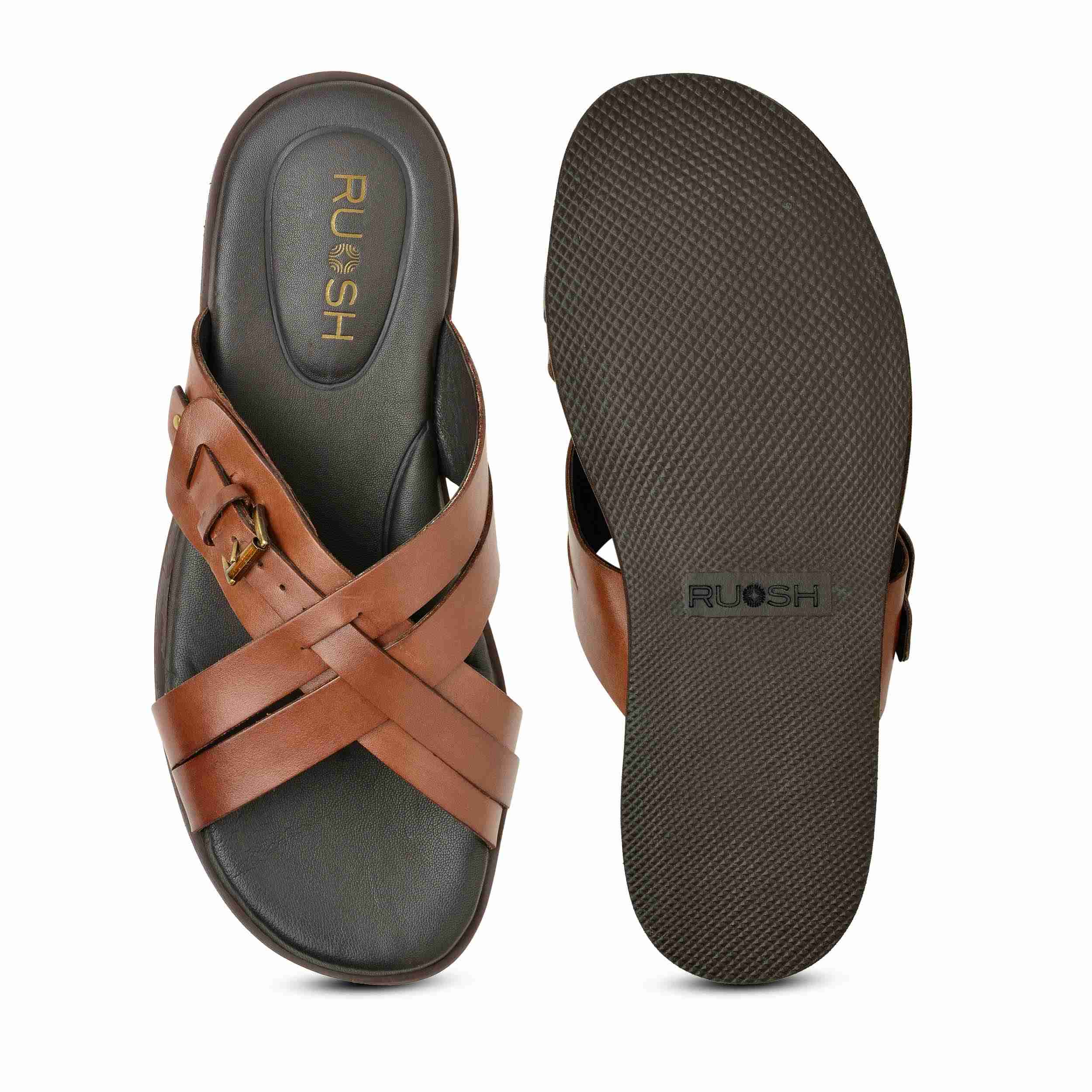 The Rio Ruosh Men Tan Slipper