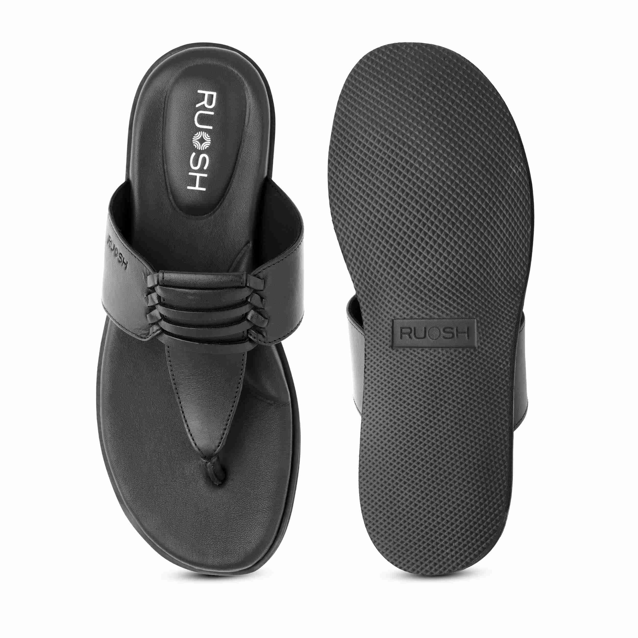 The Indo Black Men Slipper Ruosh