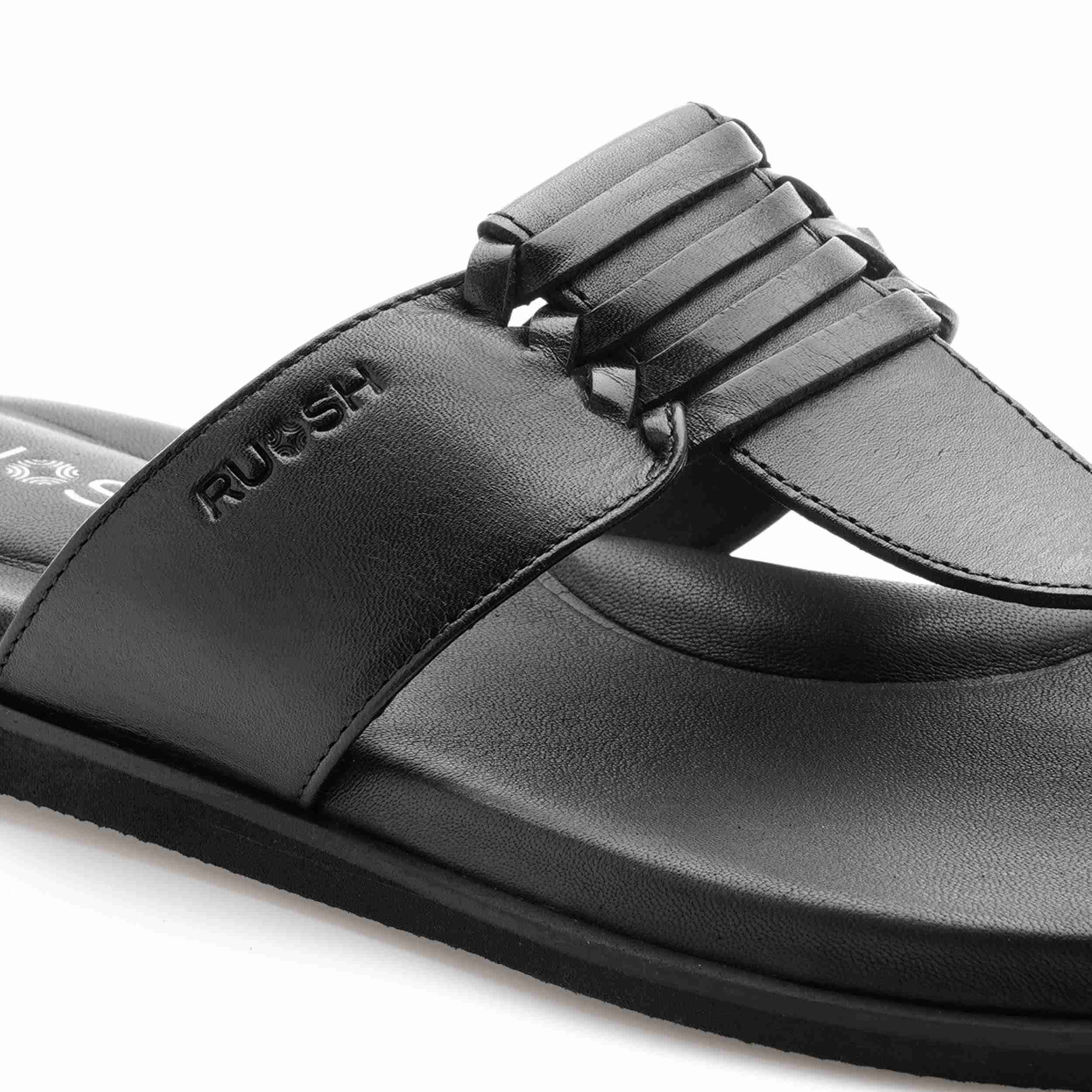 The Indo Black Men Slipper Ruosh