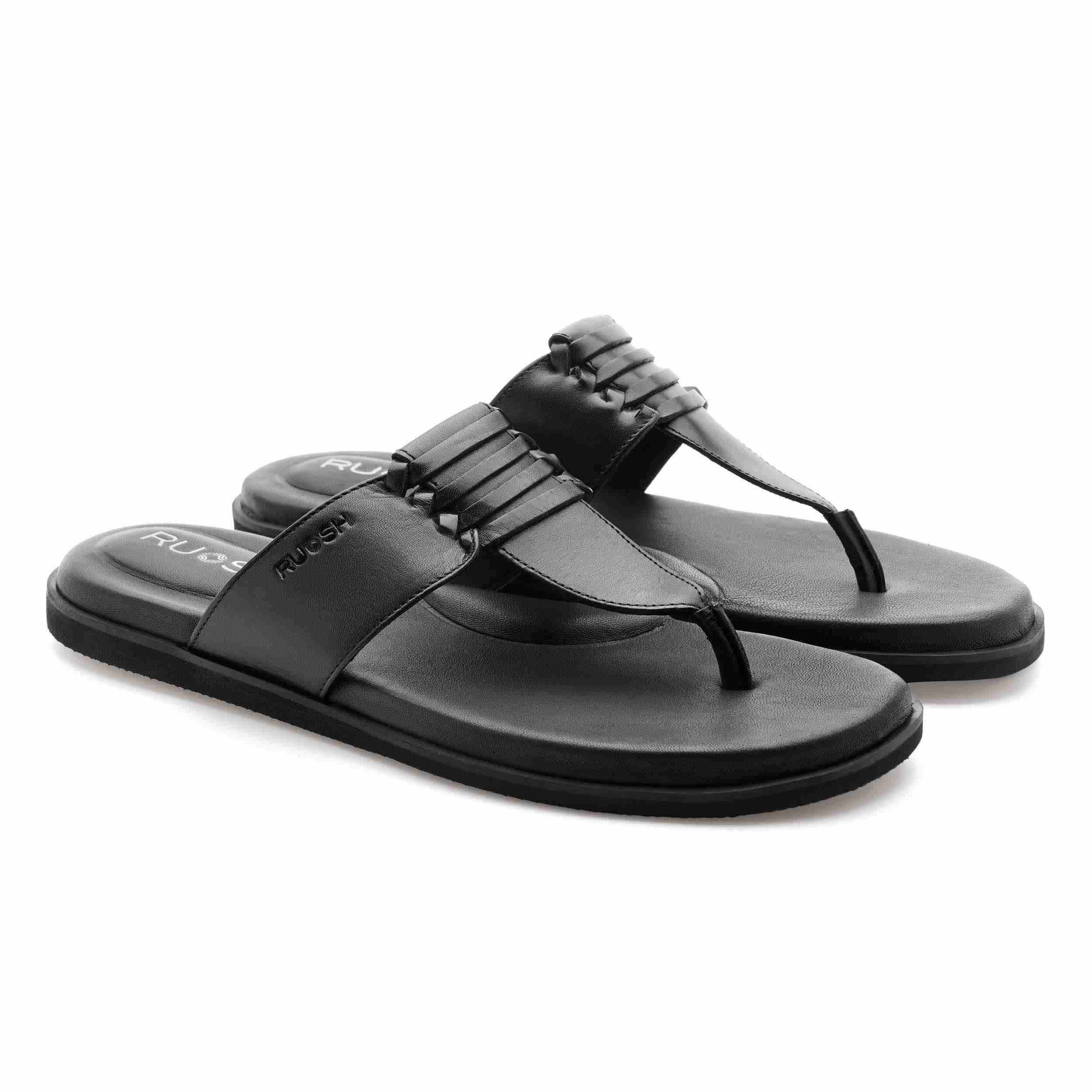 The Indo Black Men Slipper Ruosh