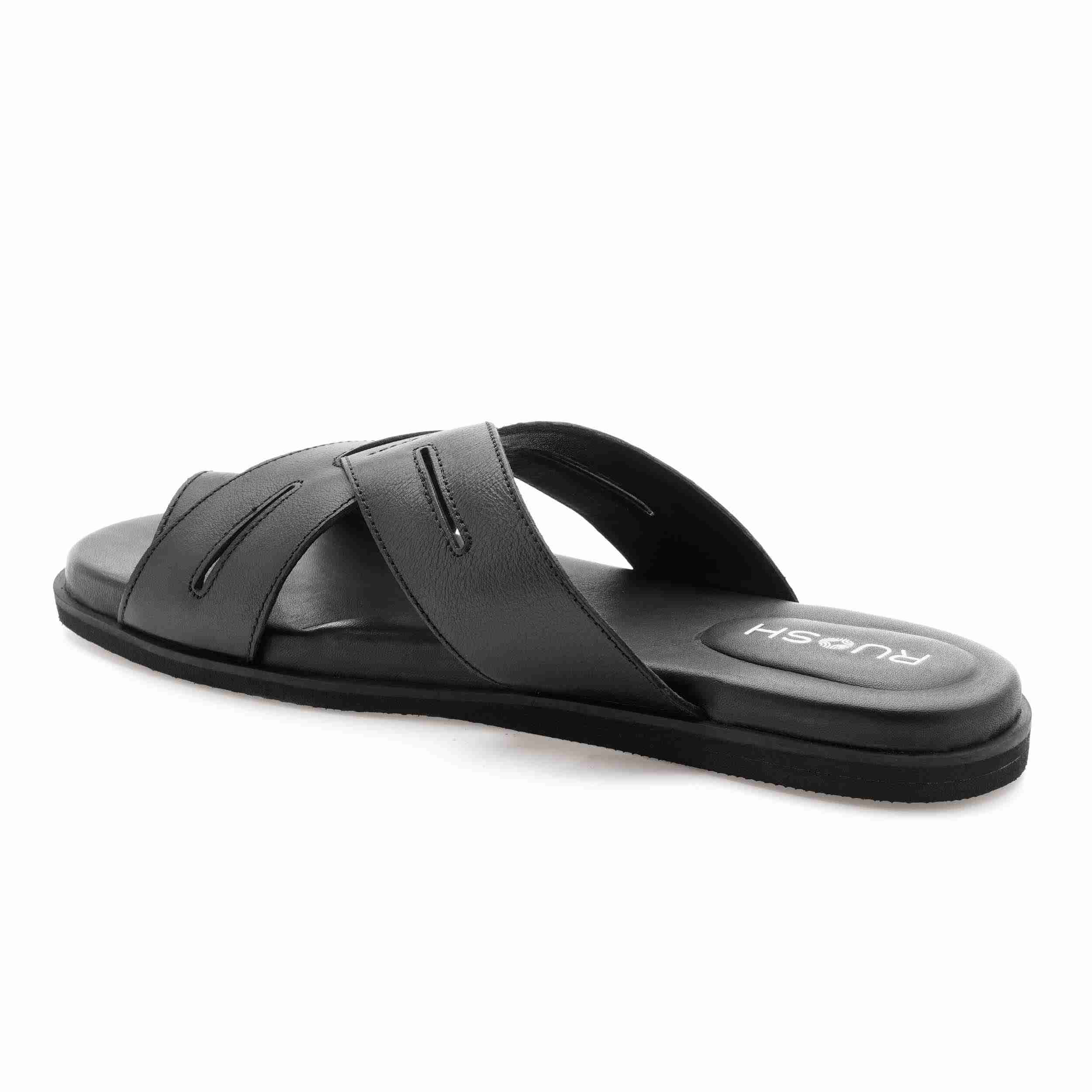 The Vega Black Men Slipper Ruosh