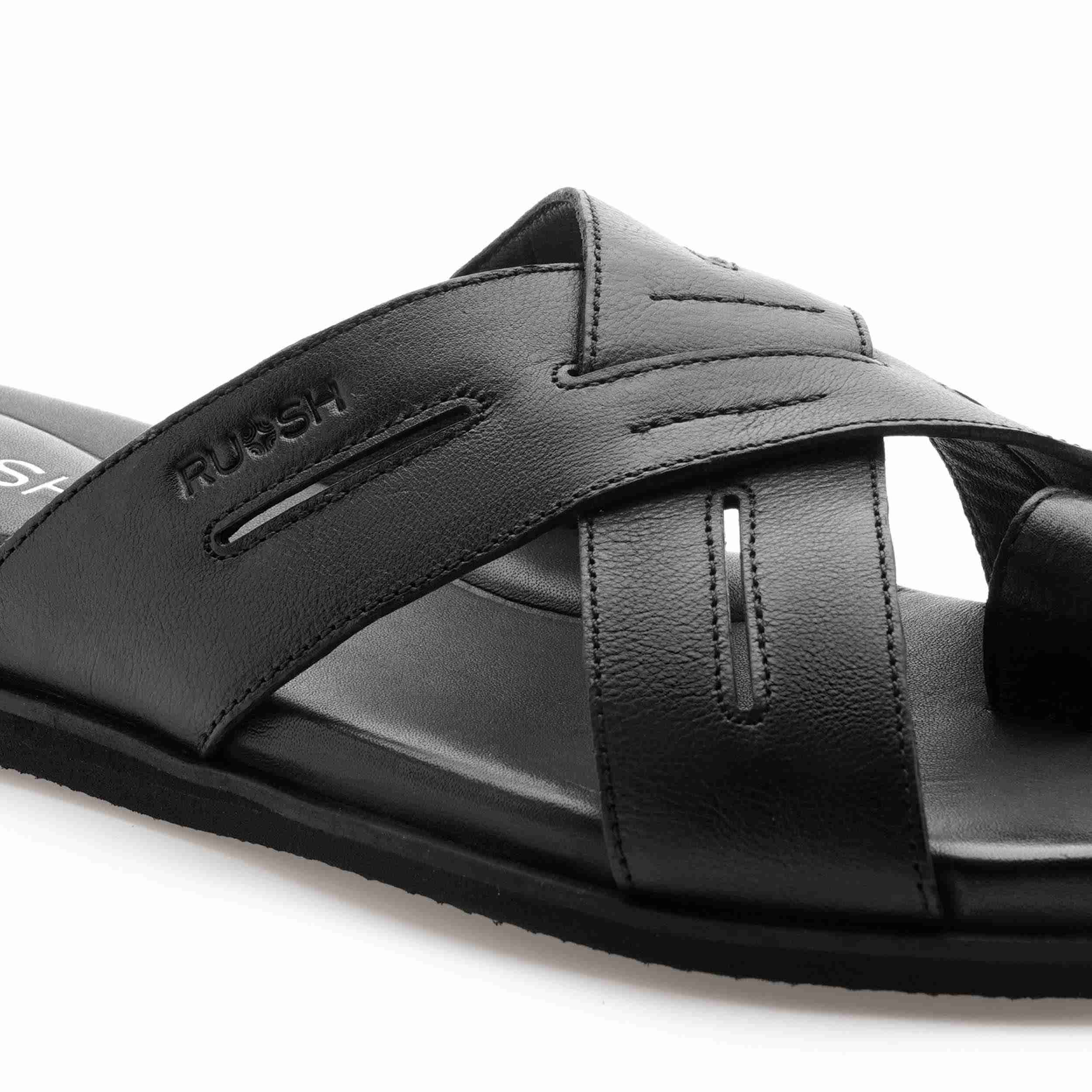 The Vega Black Men Slipper Ruosh