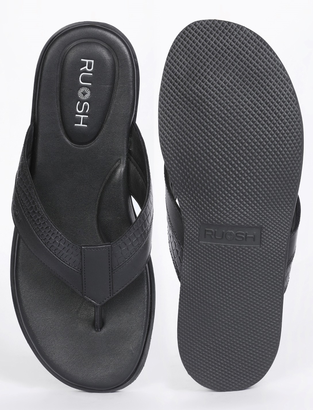 The Onyx Black Men Sandals Ruosh