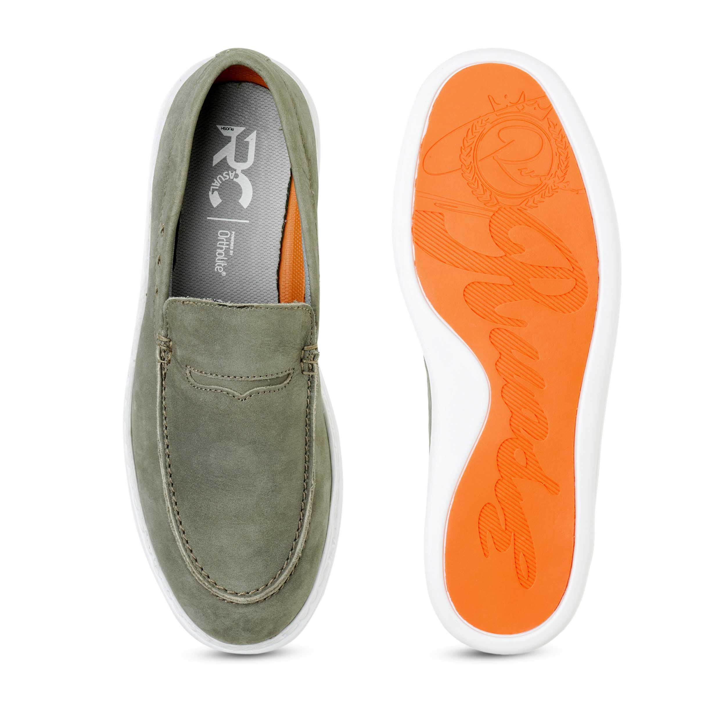 The Delle Ruosh Men Olive Green Casual Sneaker