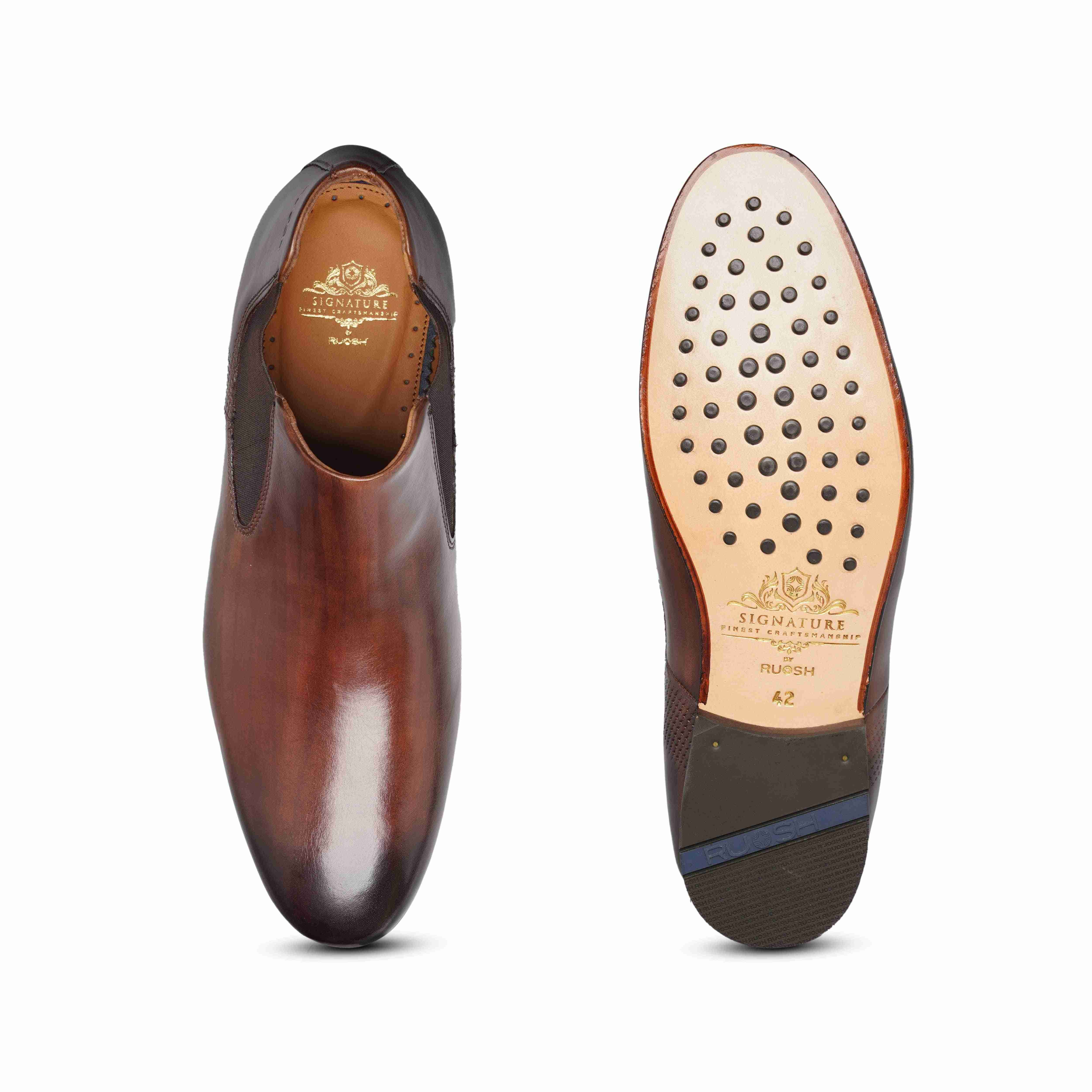 The Tivoli Ruosh Men Brown Handcrafted Chelsea Boot