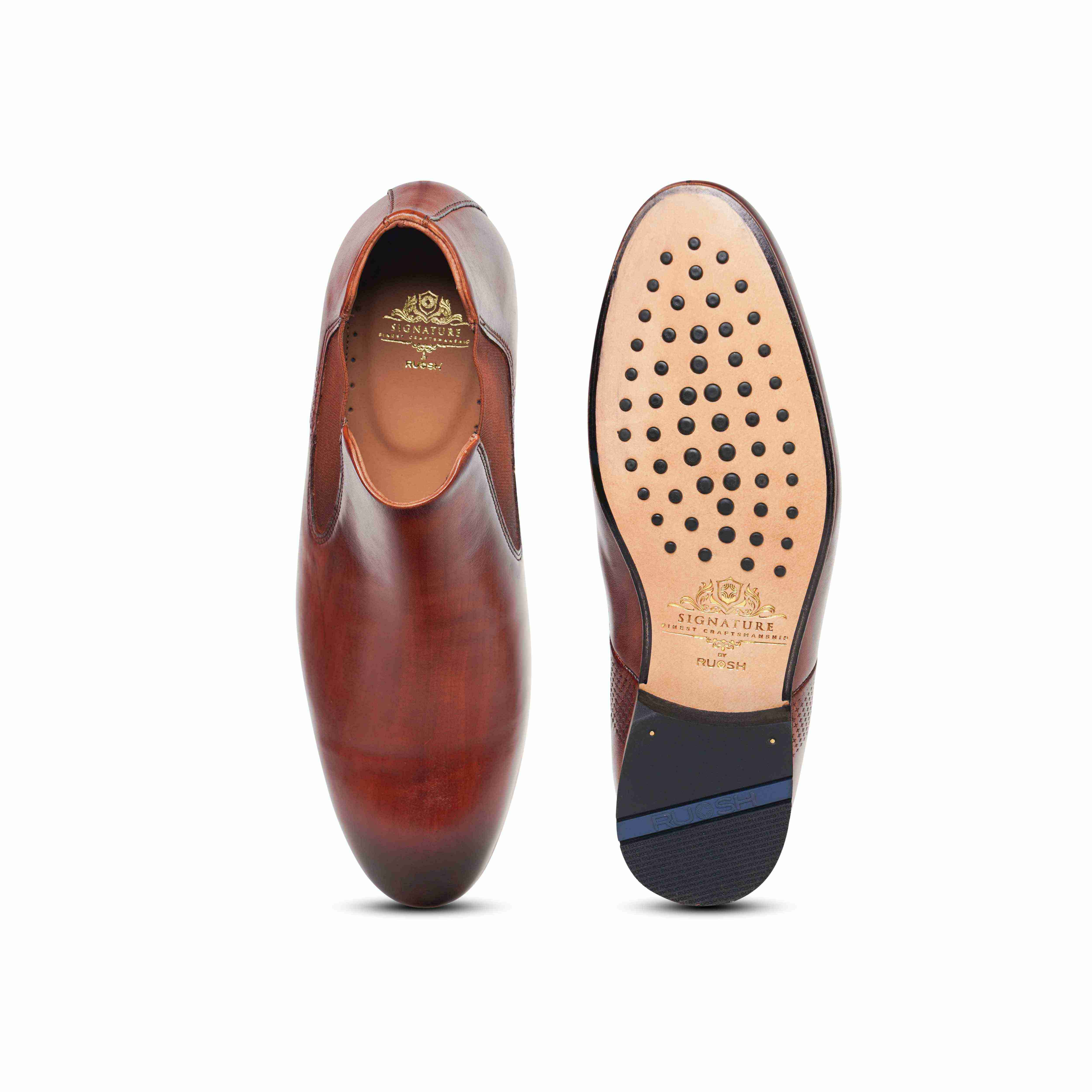 The Tivoli Ruosh Men Tan Handcrafted Chelsea Boot