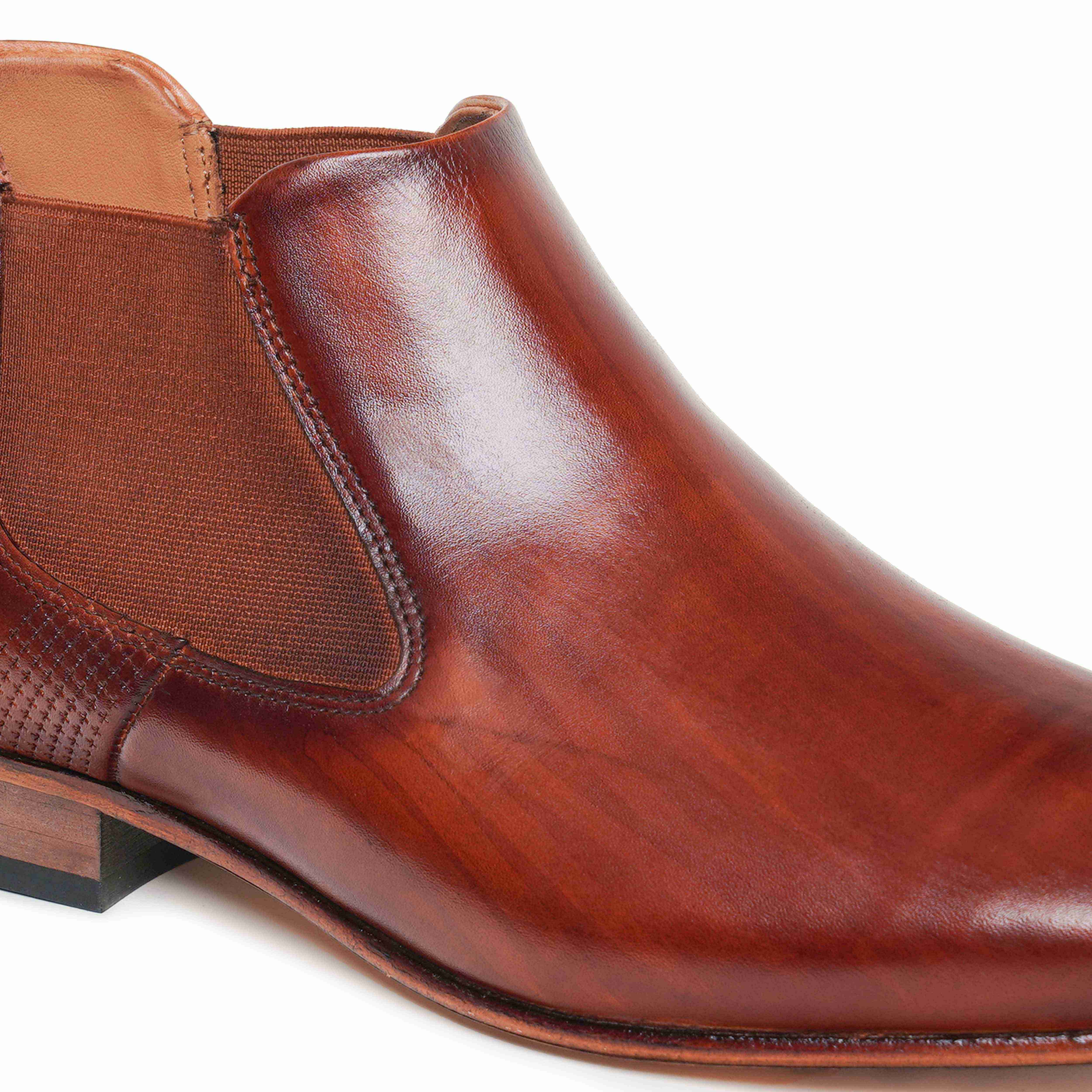 The Tivoli Ruosh Men Tan Handcrafted Chelsea Boot