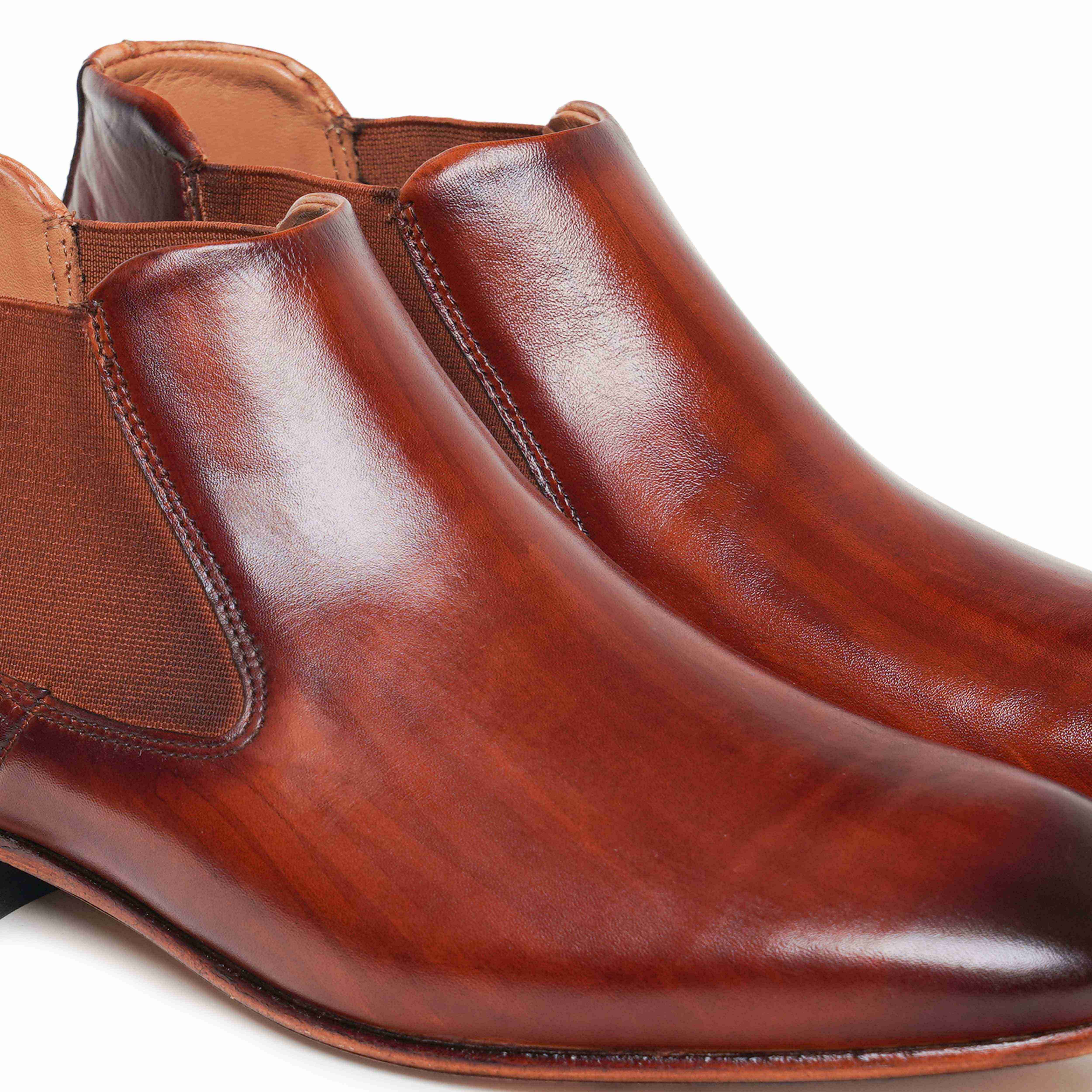 The Tivoli Ruosh Men Tan Handcrafted Chelsea Boot
