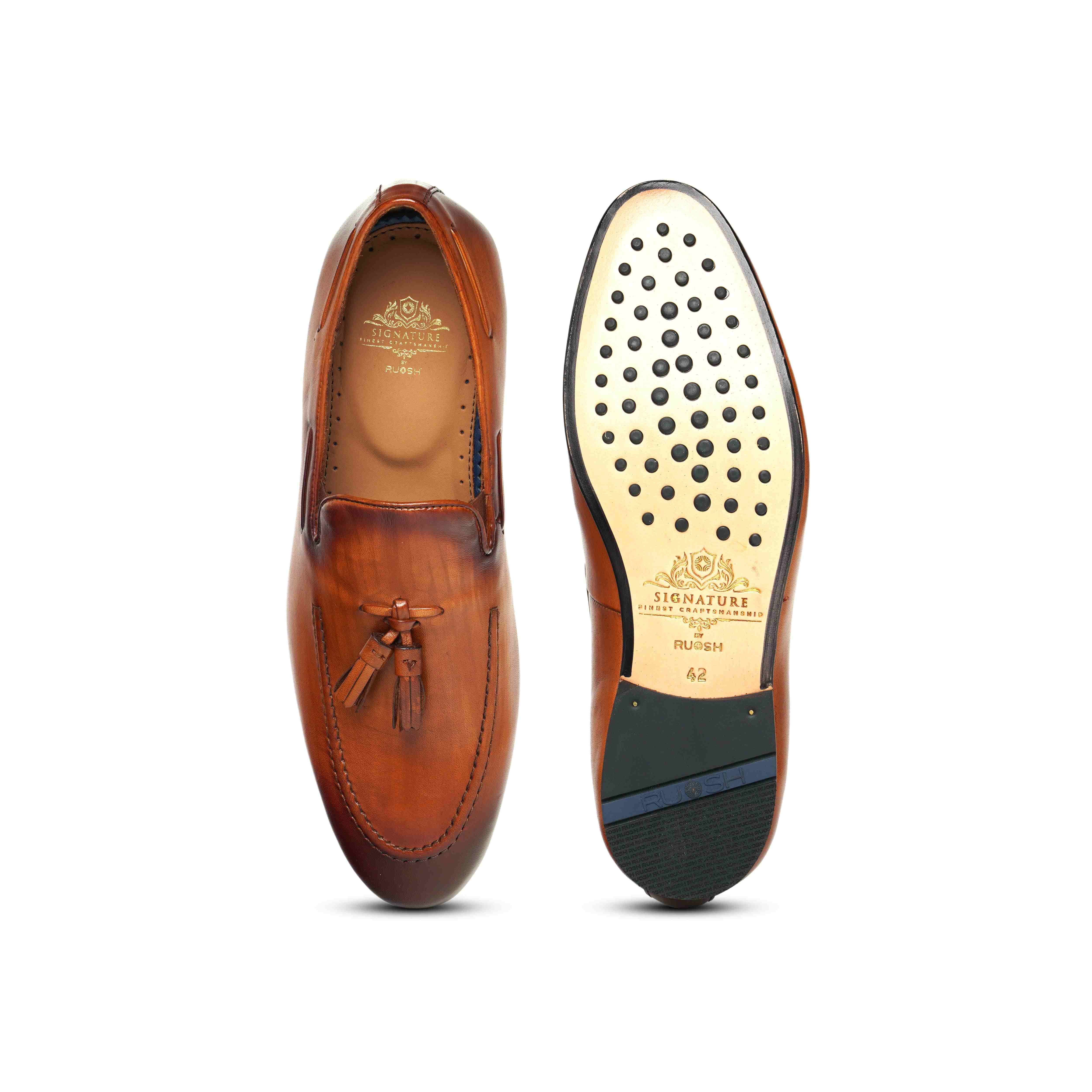 The Tivoli Ruosh Men Tan Tasseled Loafer