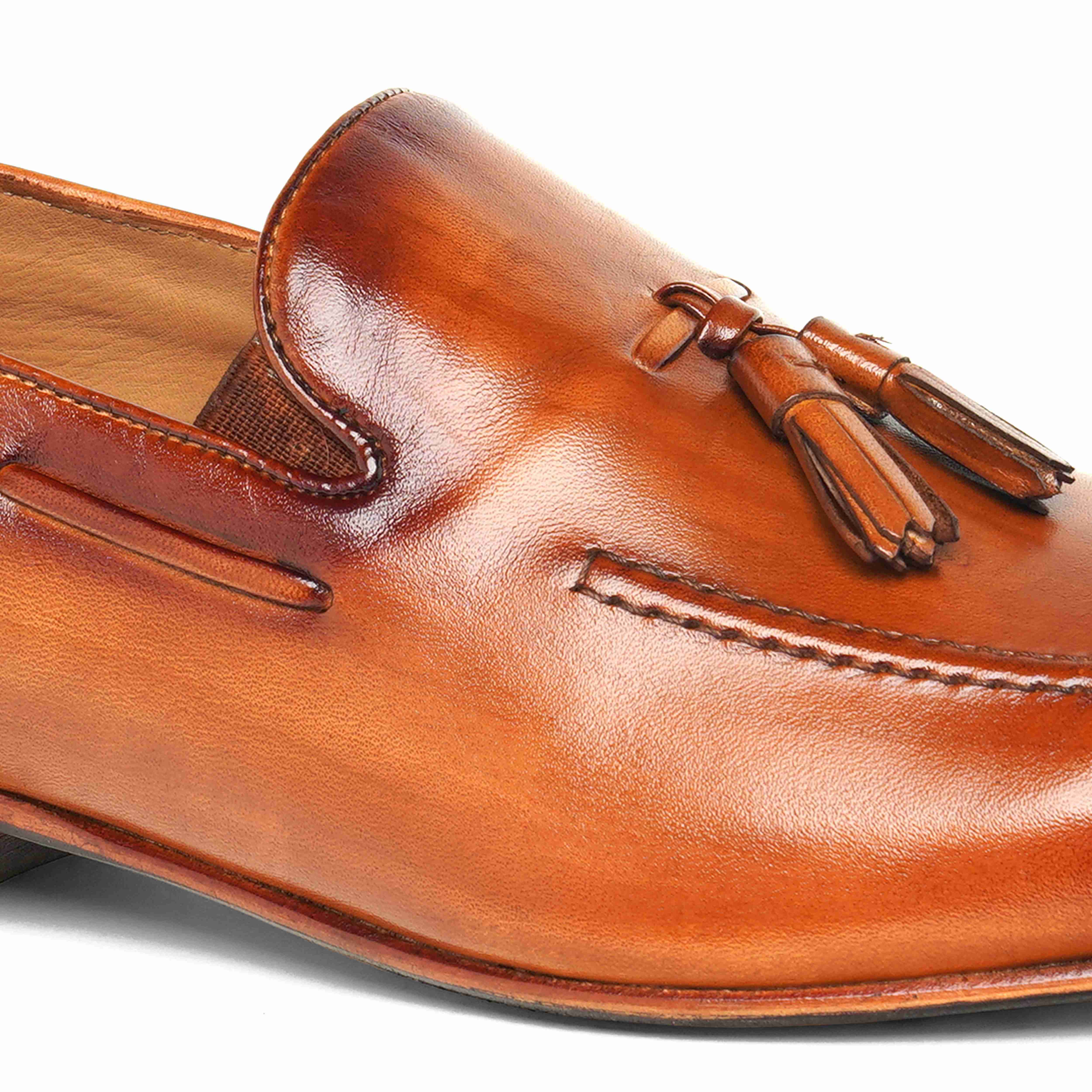The Tivoli Ruosh Men Tan Tasseled Loafer