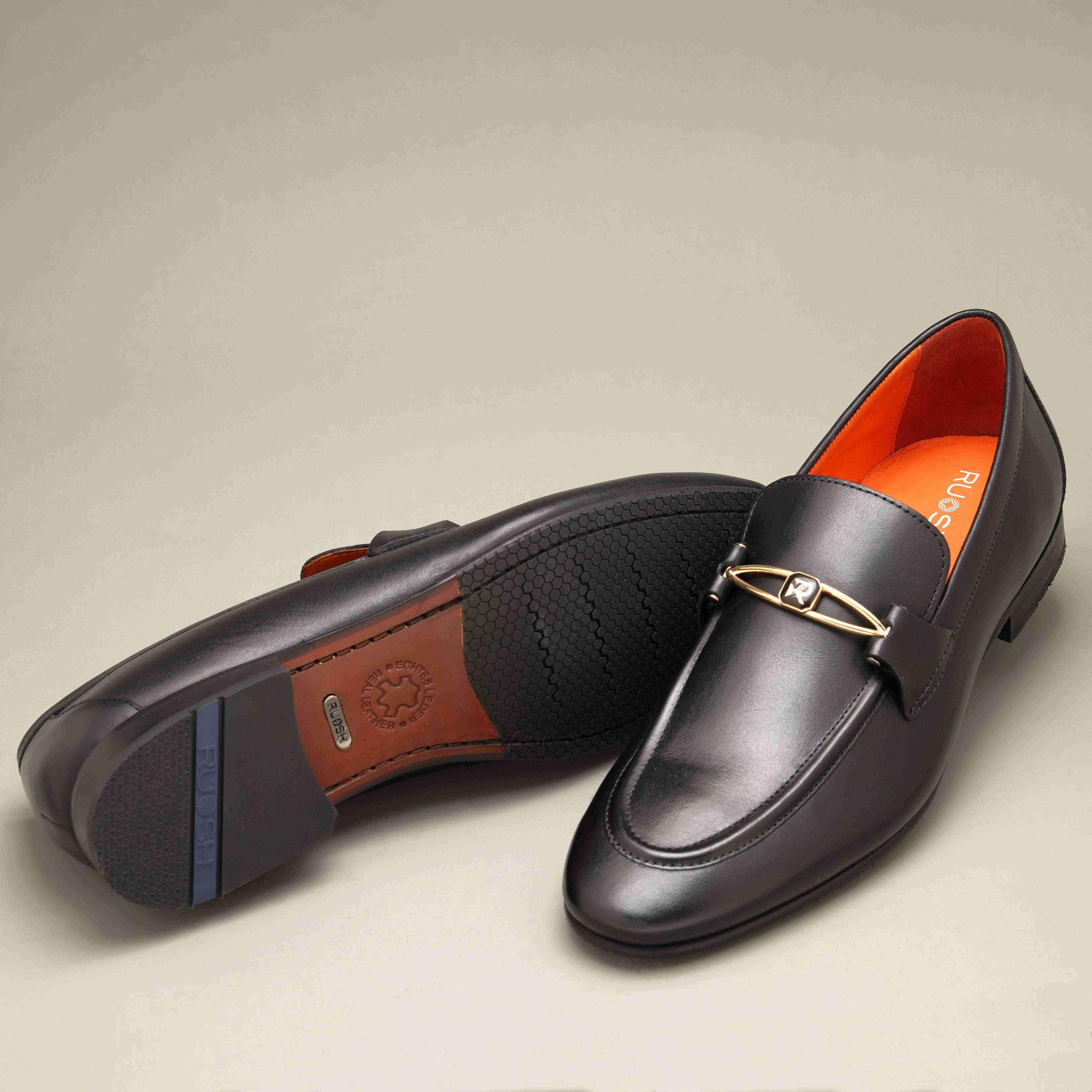 The Mars Ruosh Men Black Occasion Slip-On