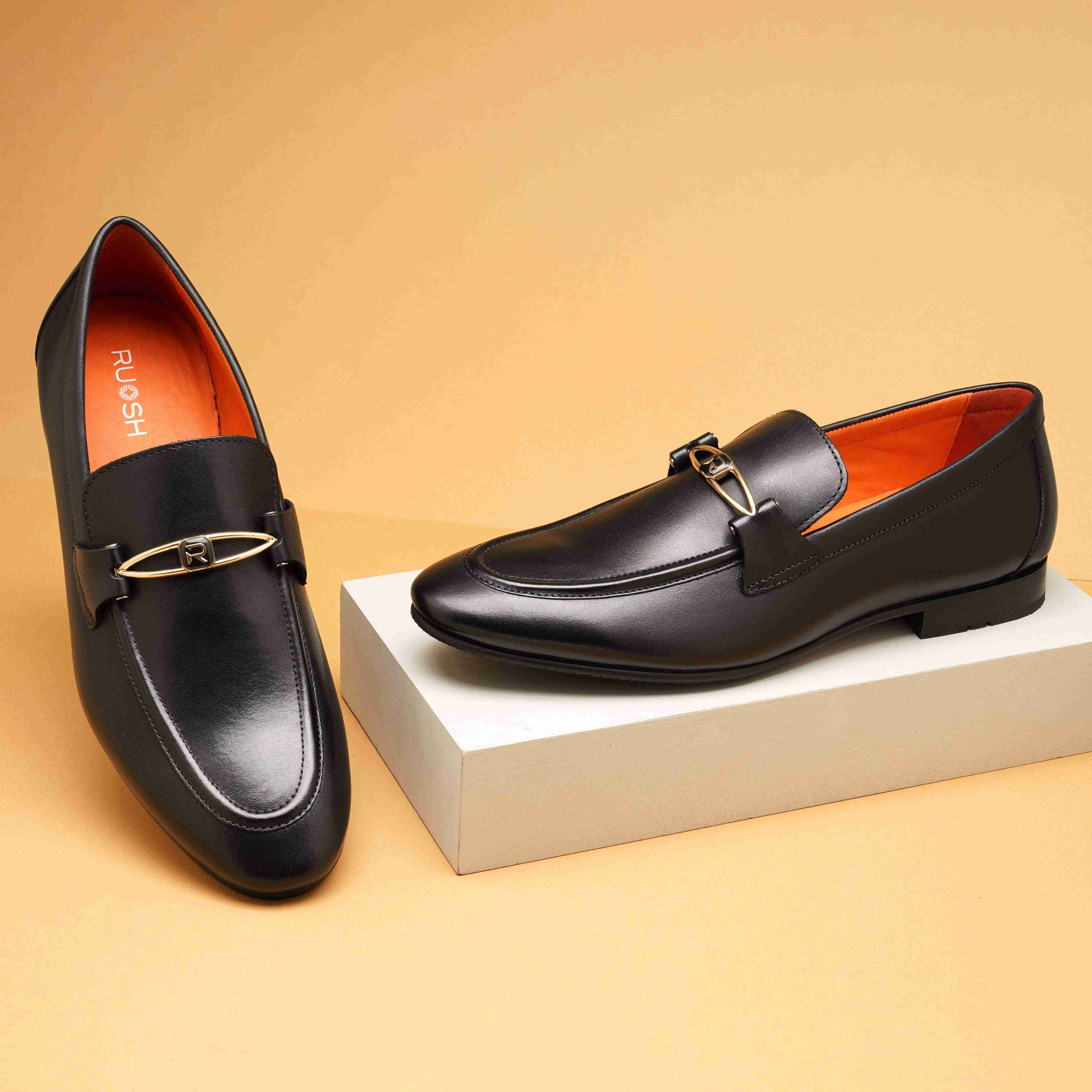 The Mars Ruosh Men Black Occasion Slip-On