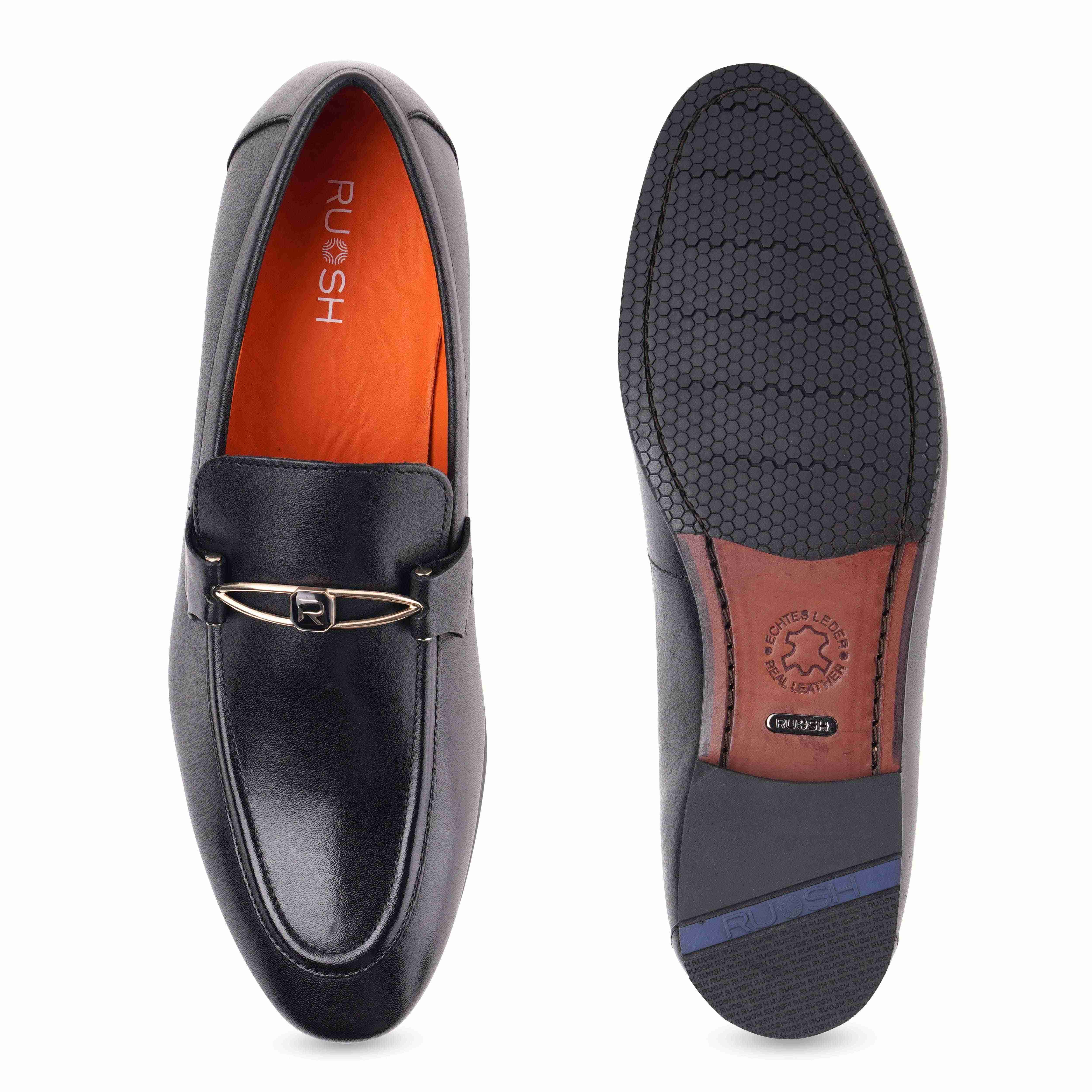 The Mars Ruosh Men Black Occasion Slip-On