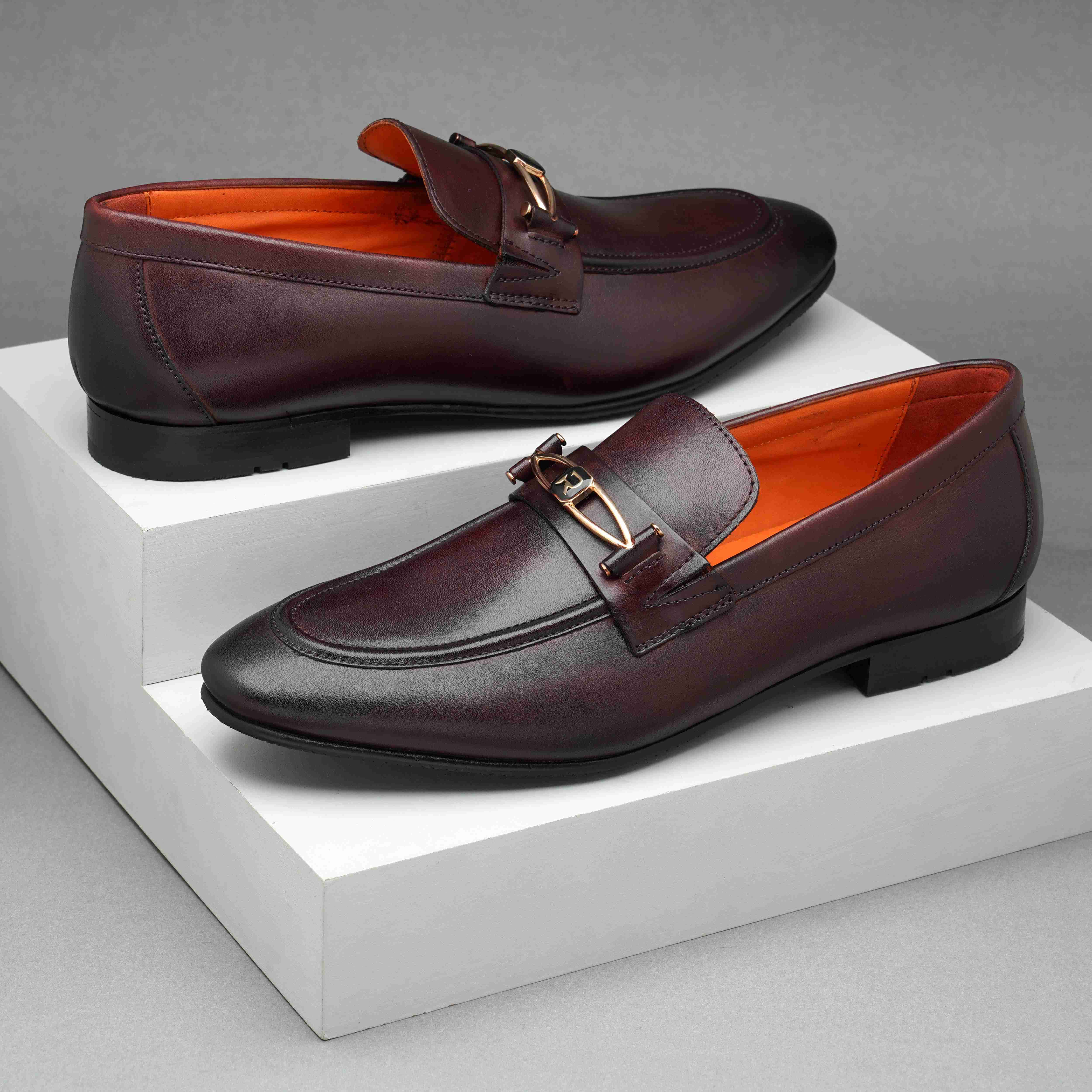 The Mars Ruosh Men Burgundy Occasion Slip-On