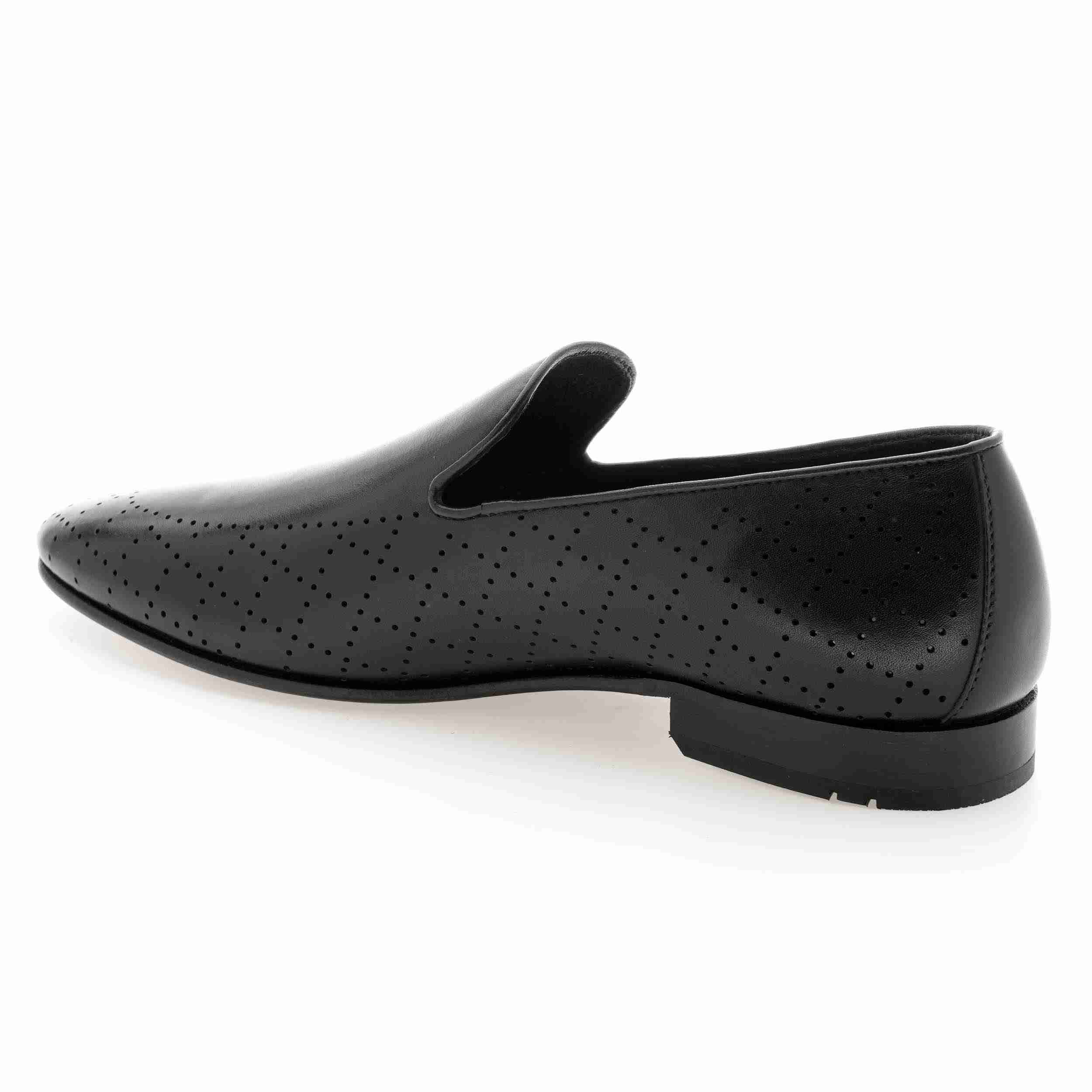 The Finn Black Men Occasion Perforated Slip On Ruosh
