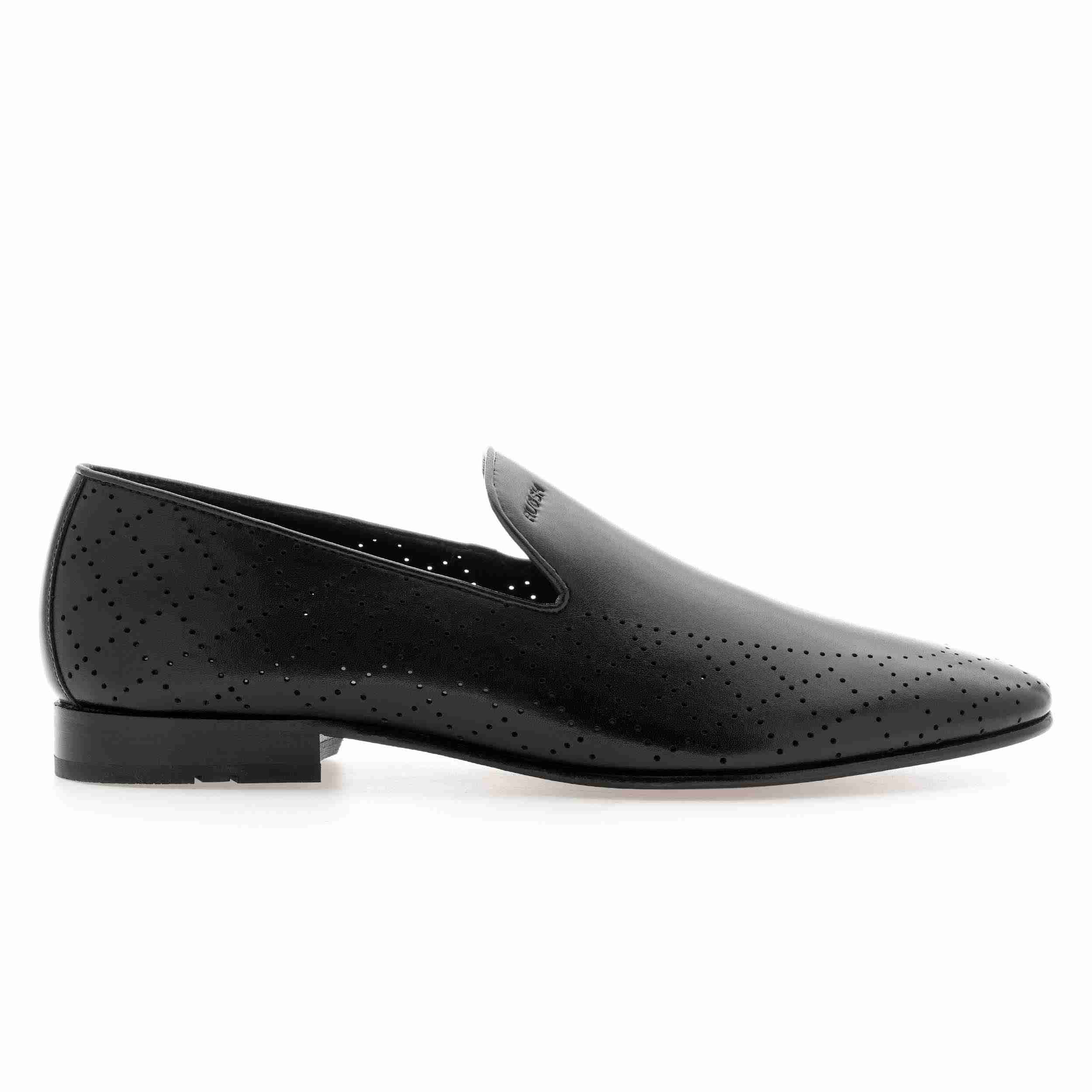 The Finn Black Men Occasion Perforated Slip On Ruosh