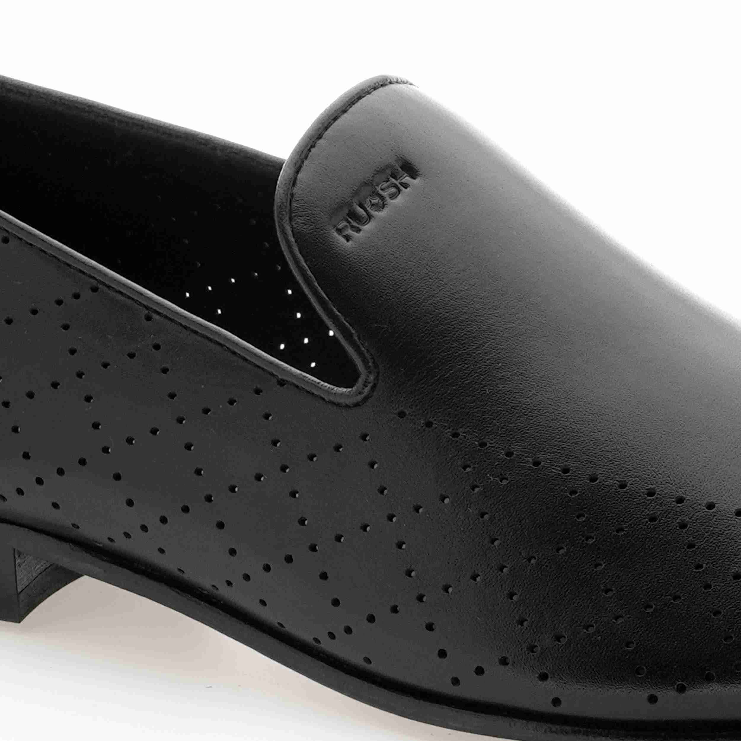 The Finn Black Men Occasion Perforated Slip On Ruosh