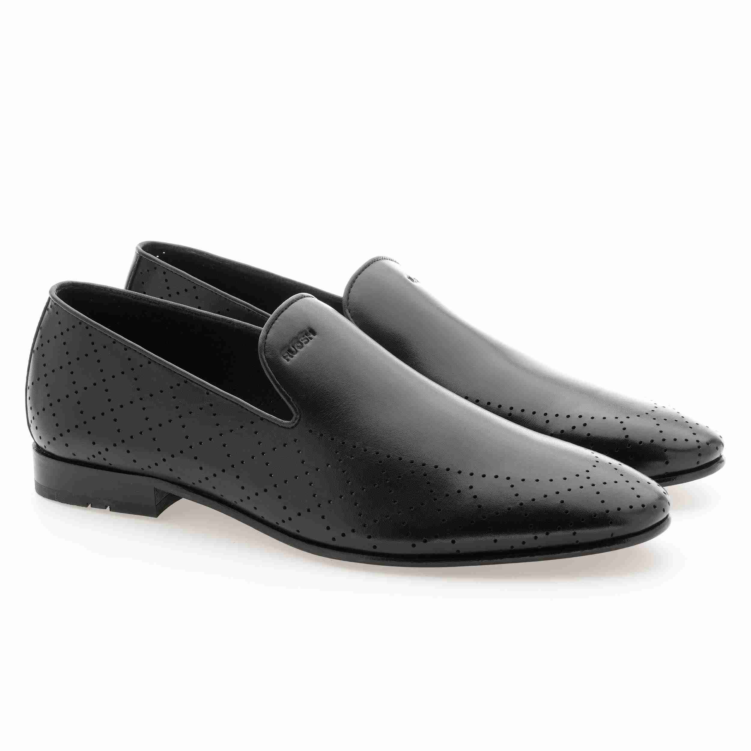 The Finn Black Men Occasion Perforated Slip On Ruosh