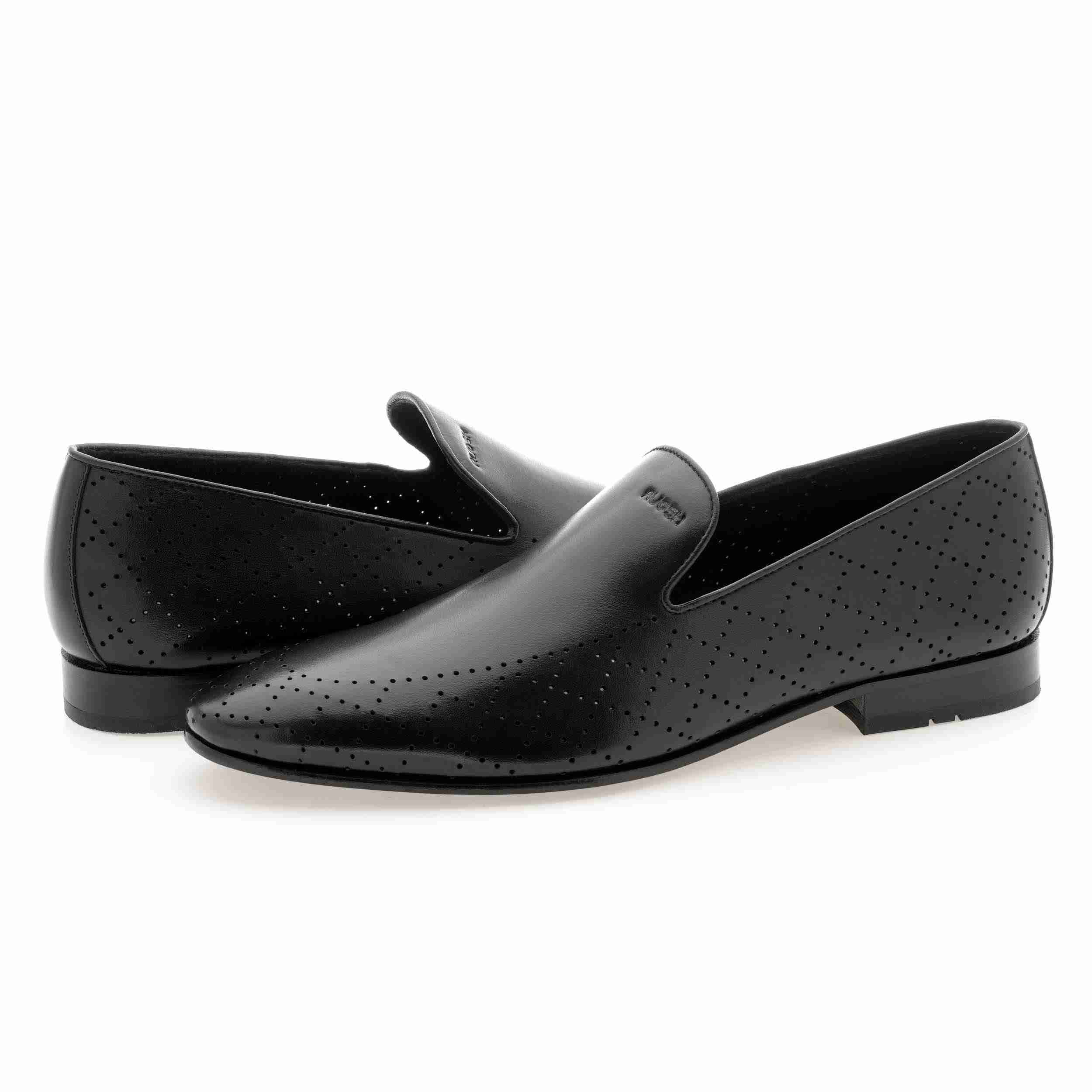 The Finn Black Men Occasion Perforated Slip On Ruosh