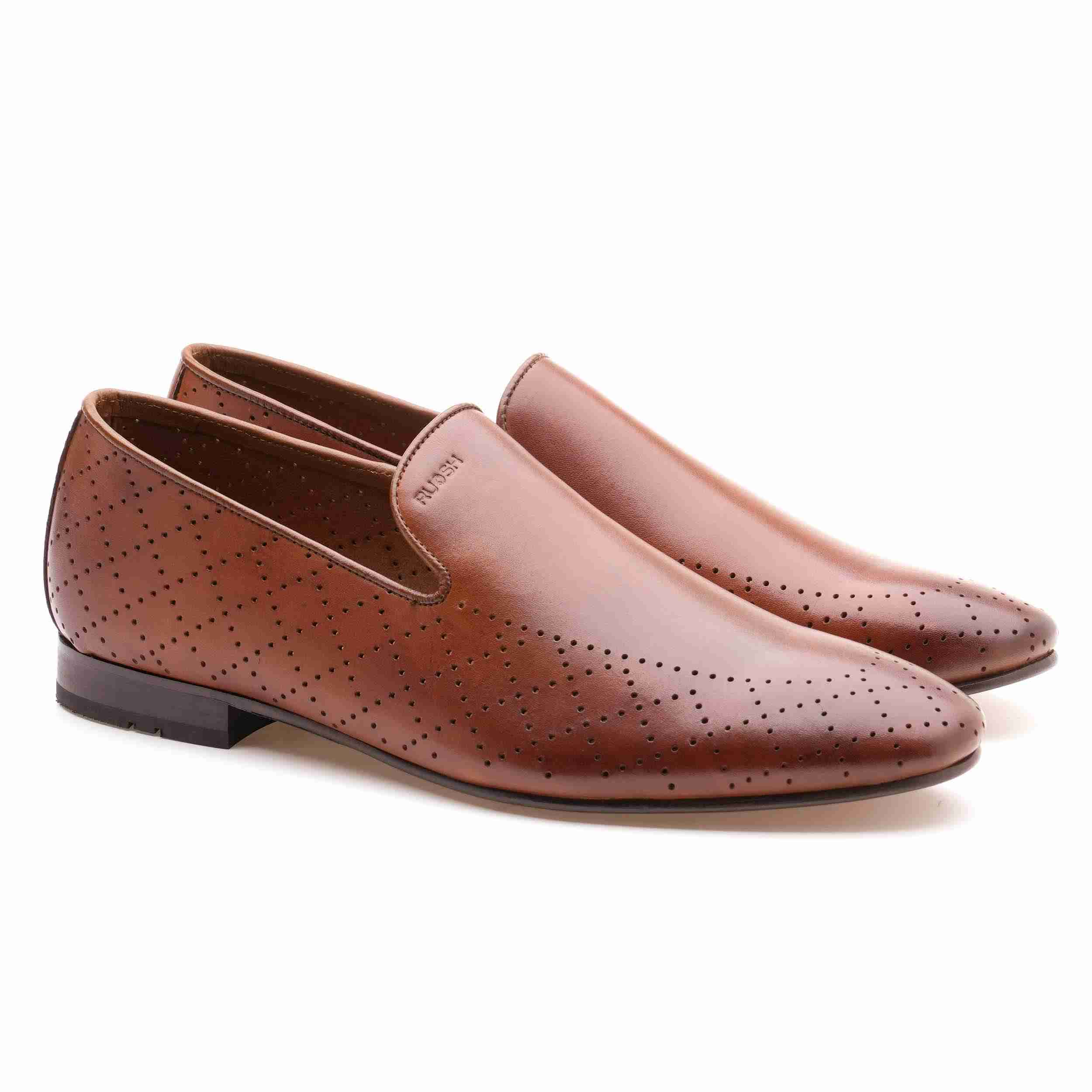 The Finn Tan Men Occasion Perforated Slip On Ruosh