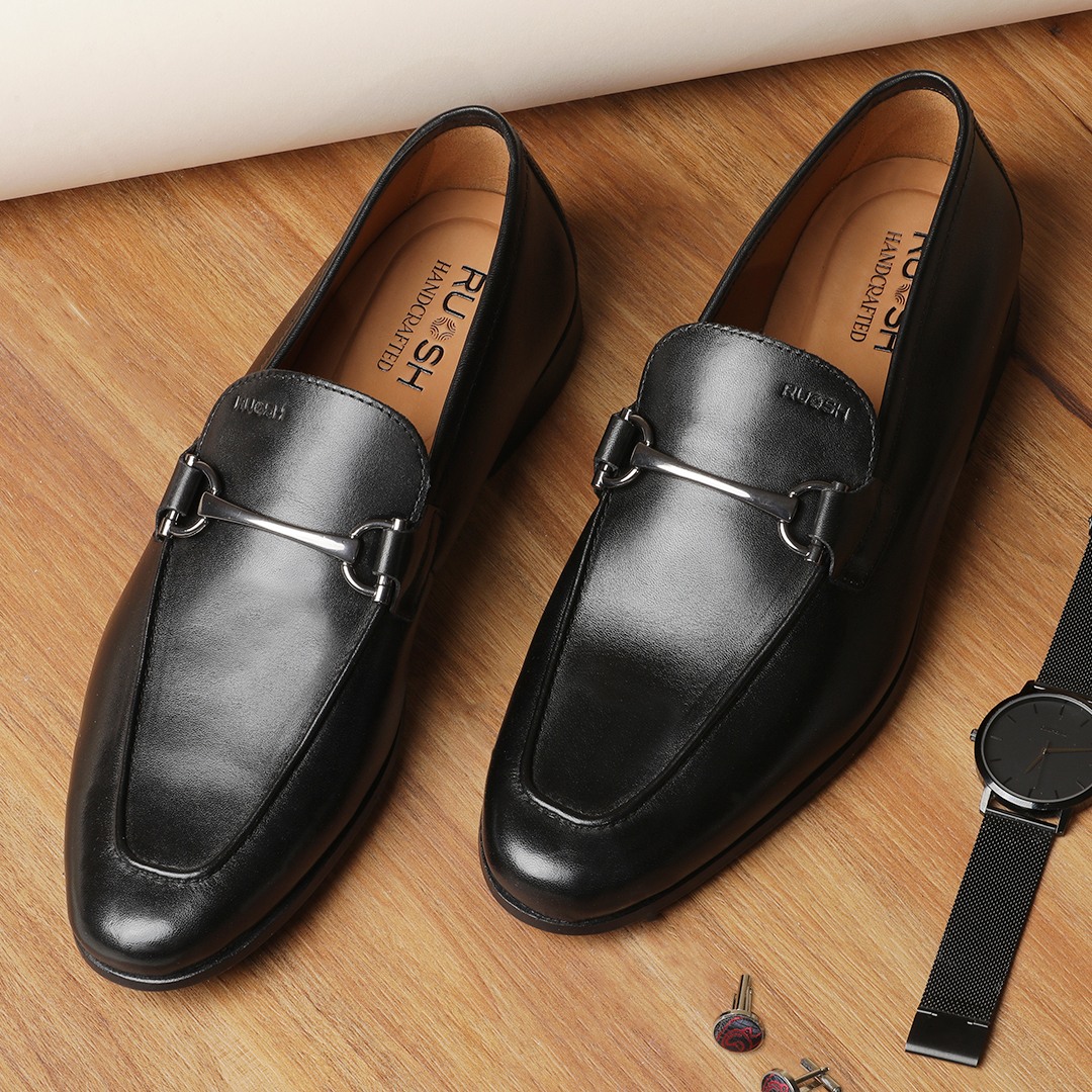The Falon Black Men Formal Slip-On Ruosh