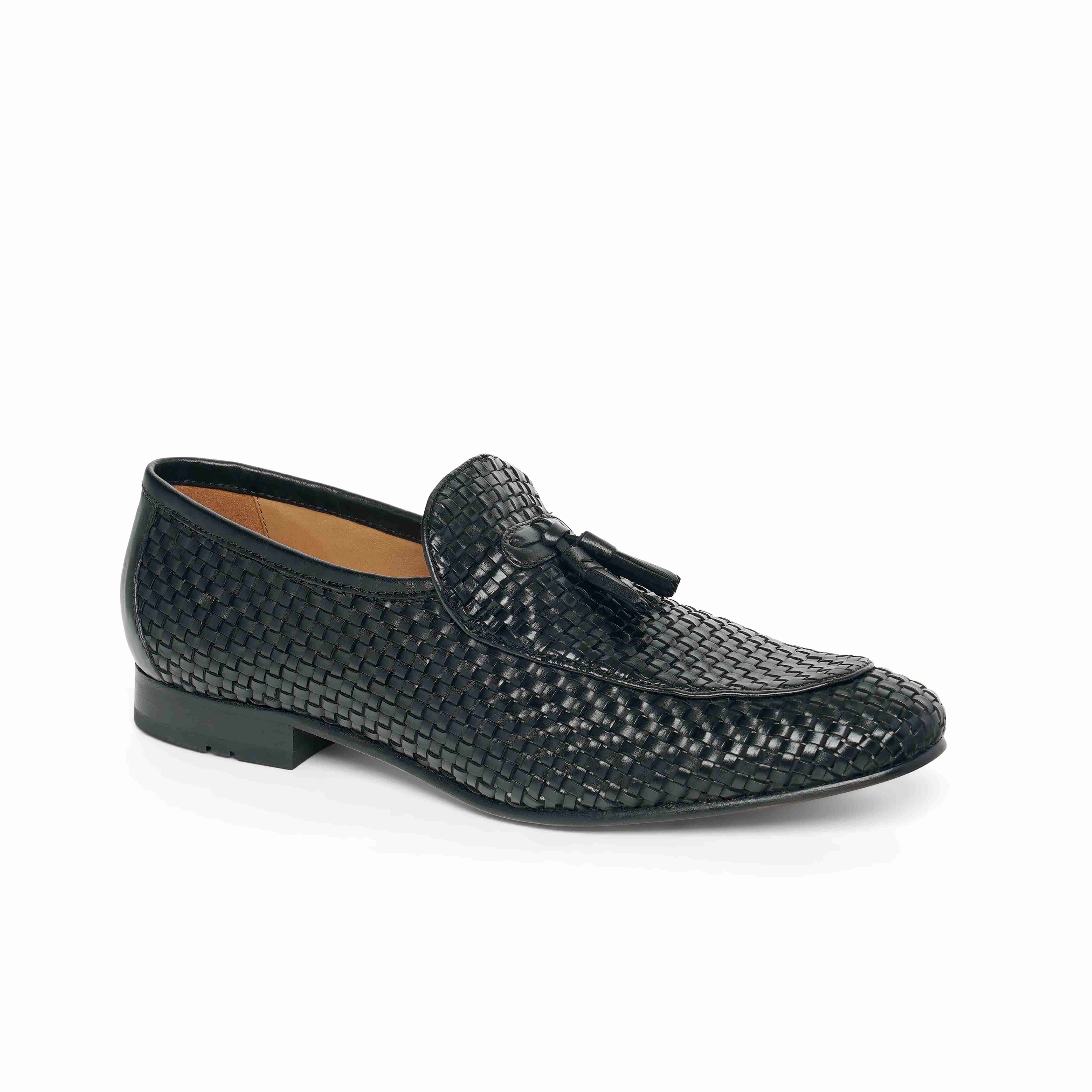 The Lando Ruosh Men Black Handwoven Tassel Loafer