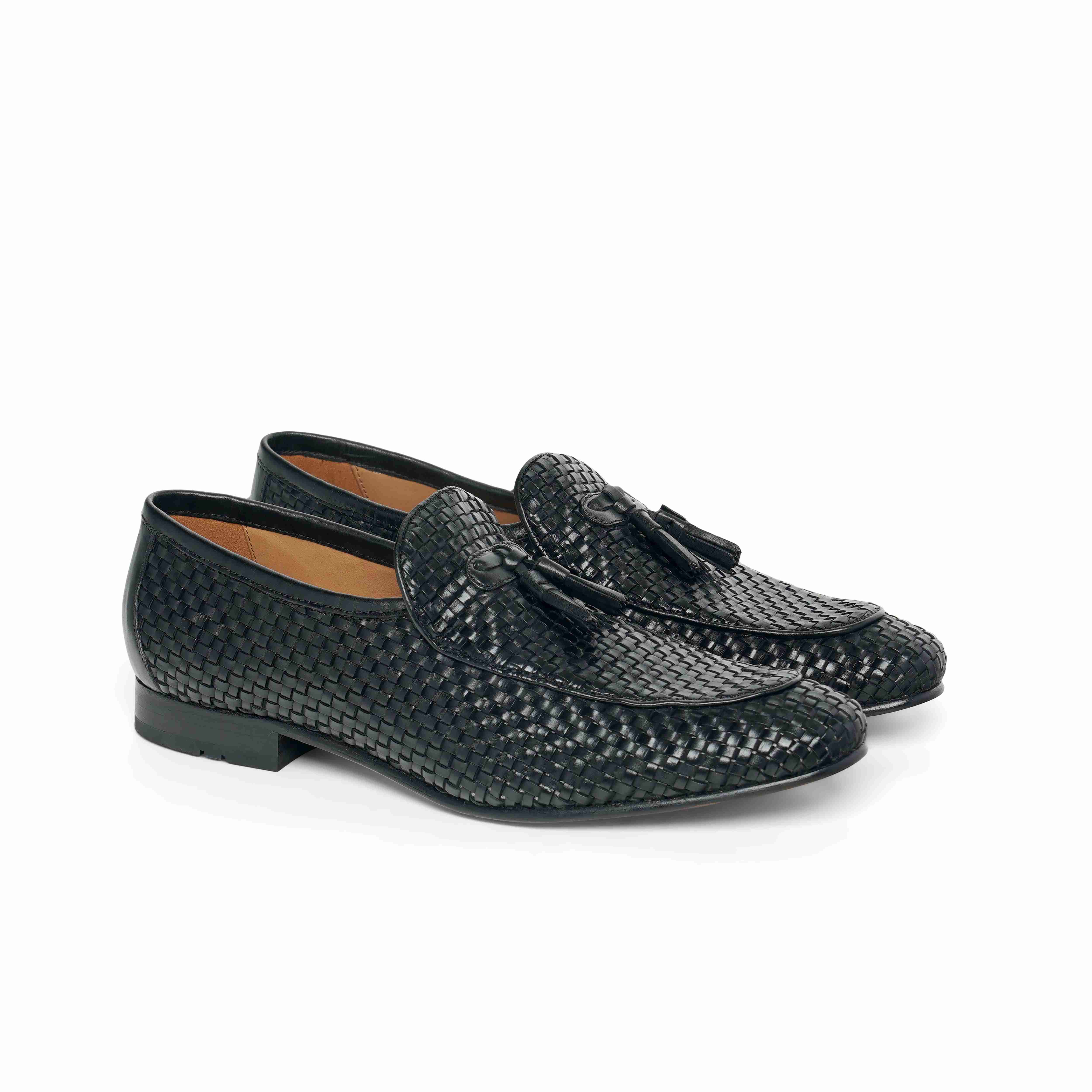 The Lando Ruosh Men Black Handwoven Tassel Loafer