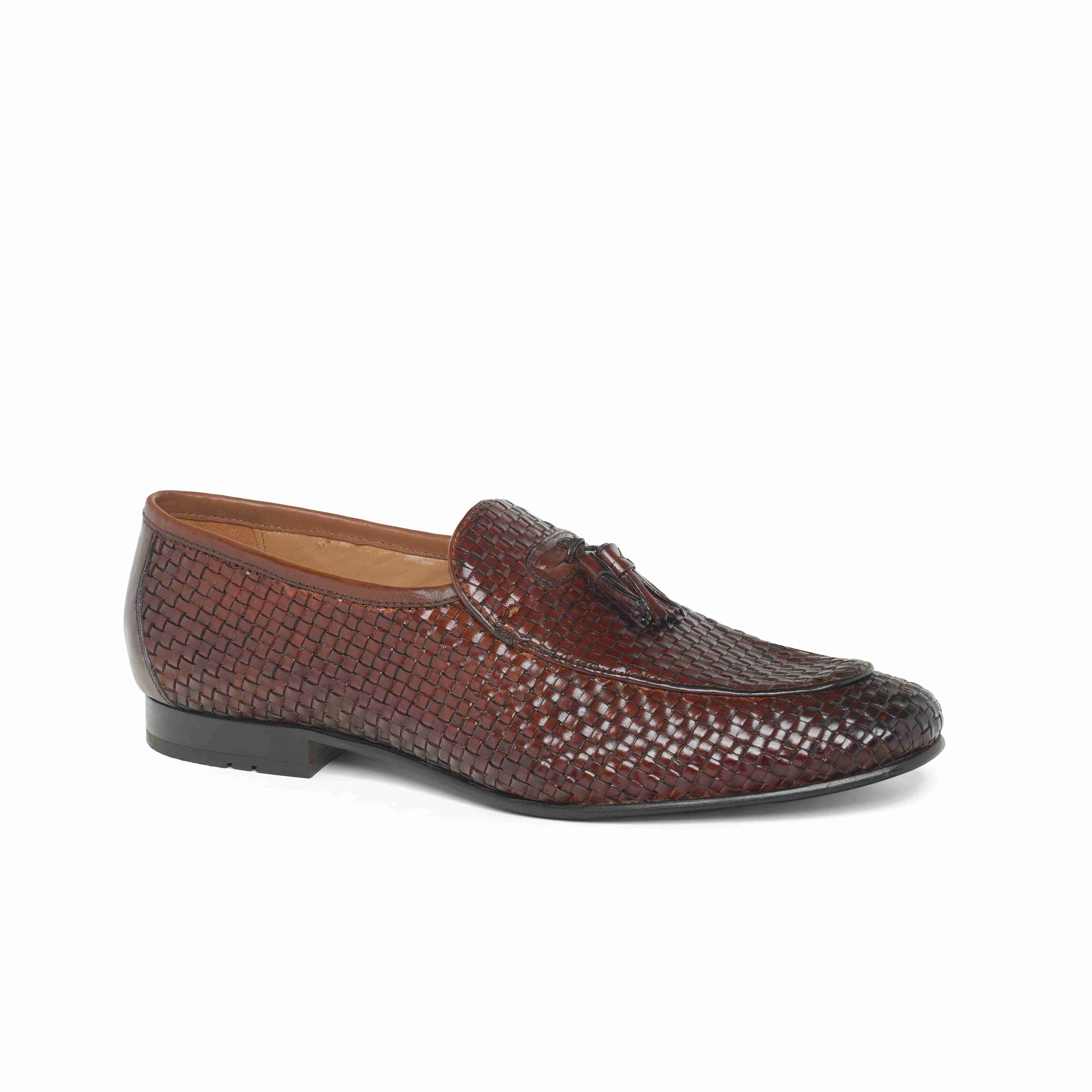 The Lando Ruosh Men Tan Handwoven Tassel Loafer