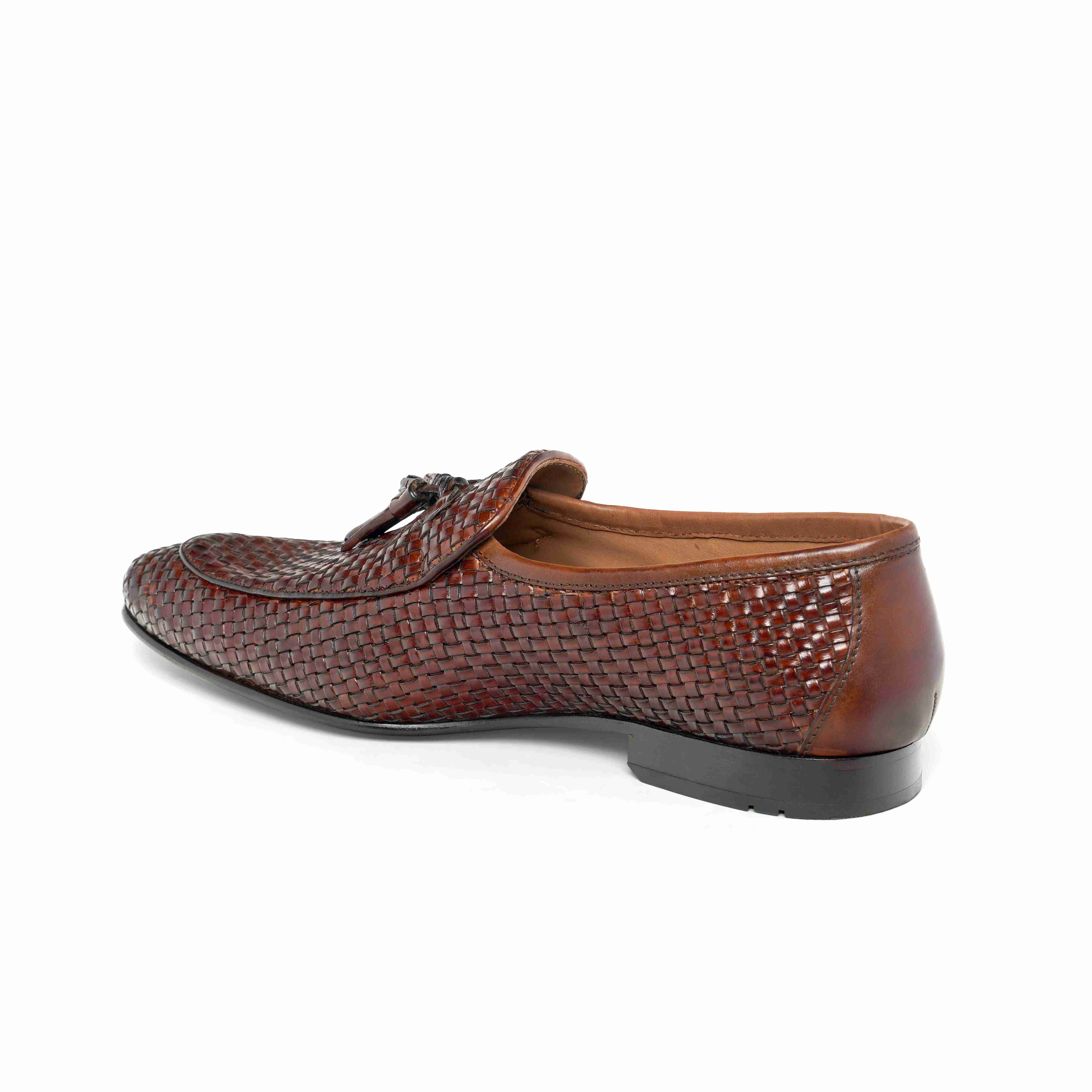The Lando Ruosh Men Tan Handwoven Tassel Loafer