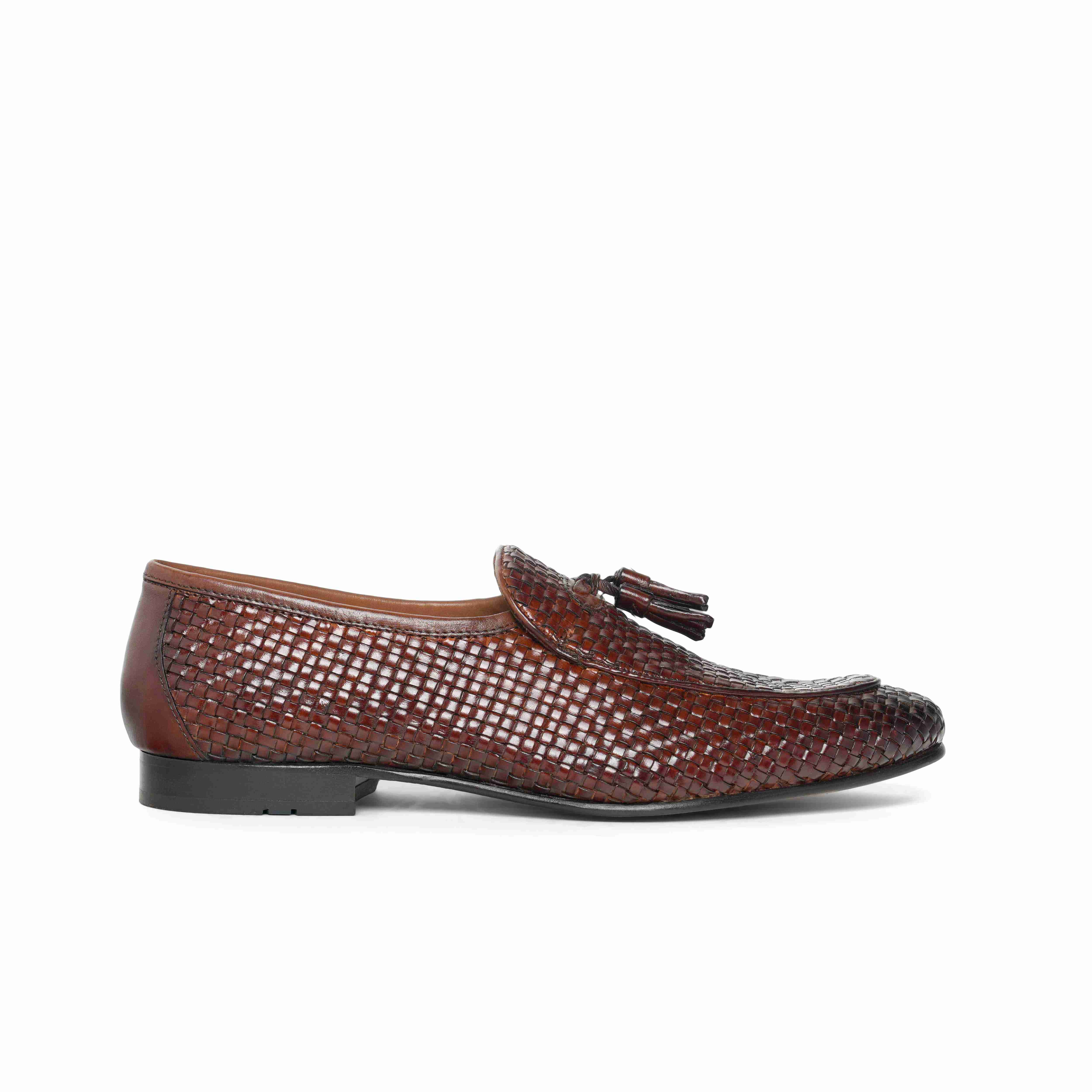 The Lando Ruosh Men Tan Handwoven Tassel Loafer
