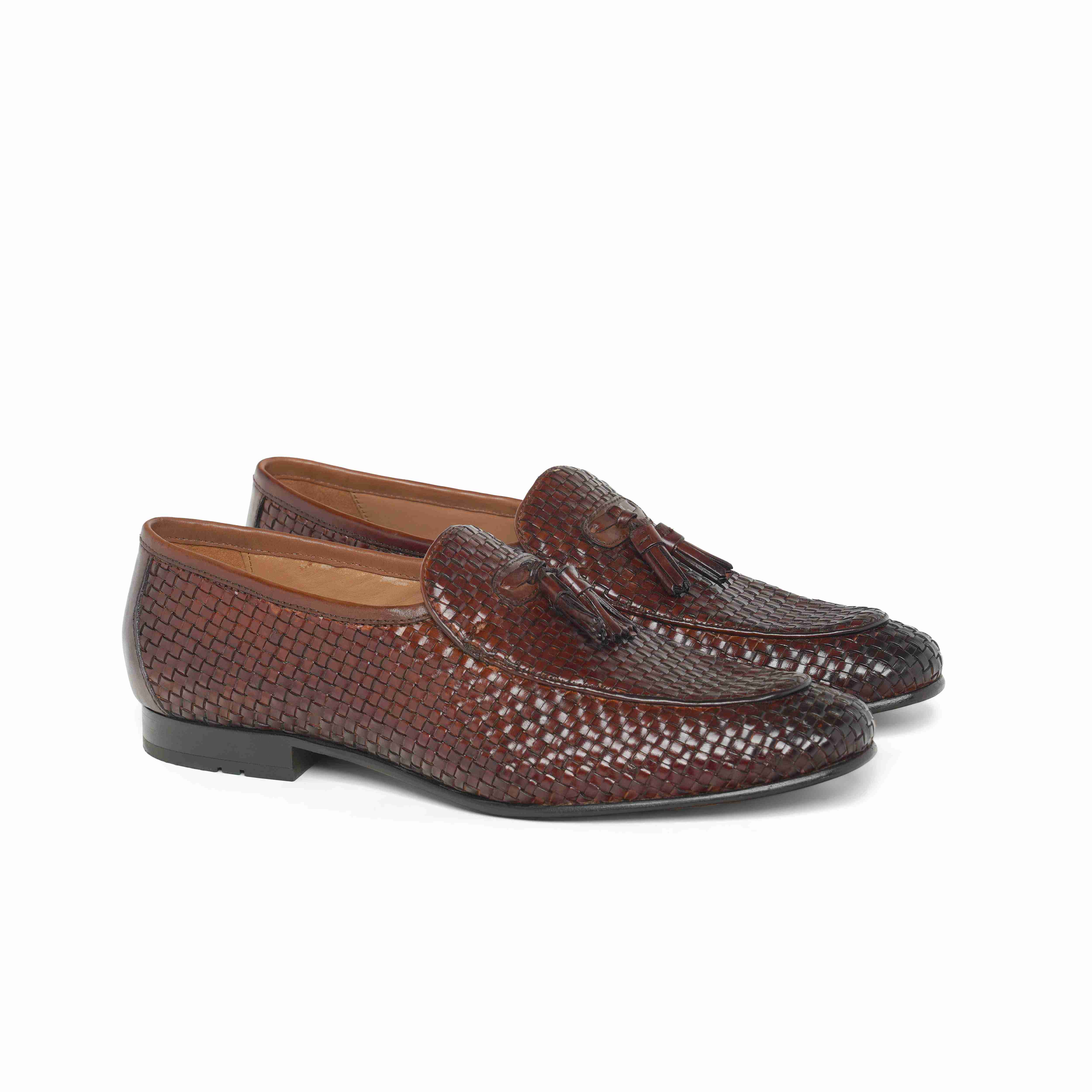 The Lando Ruosh Men Tan Handwoven Tassel Loafer