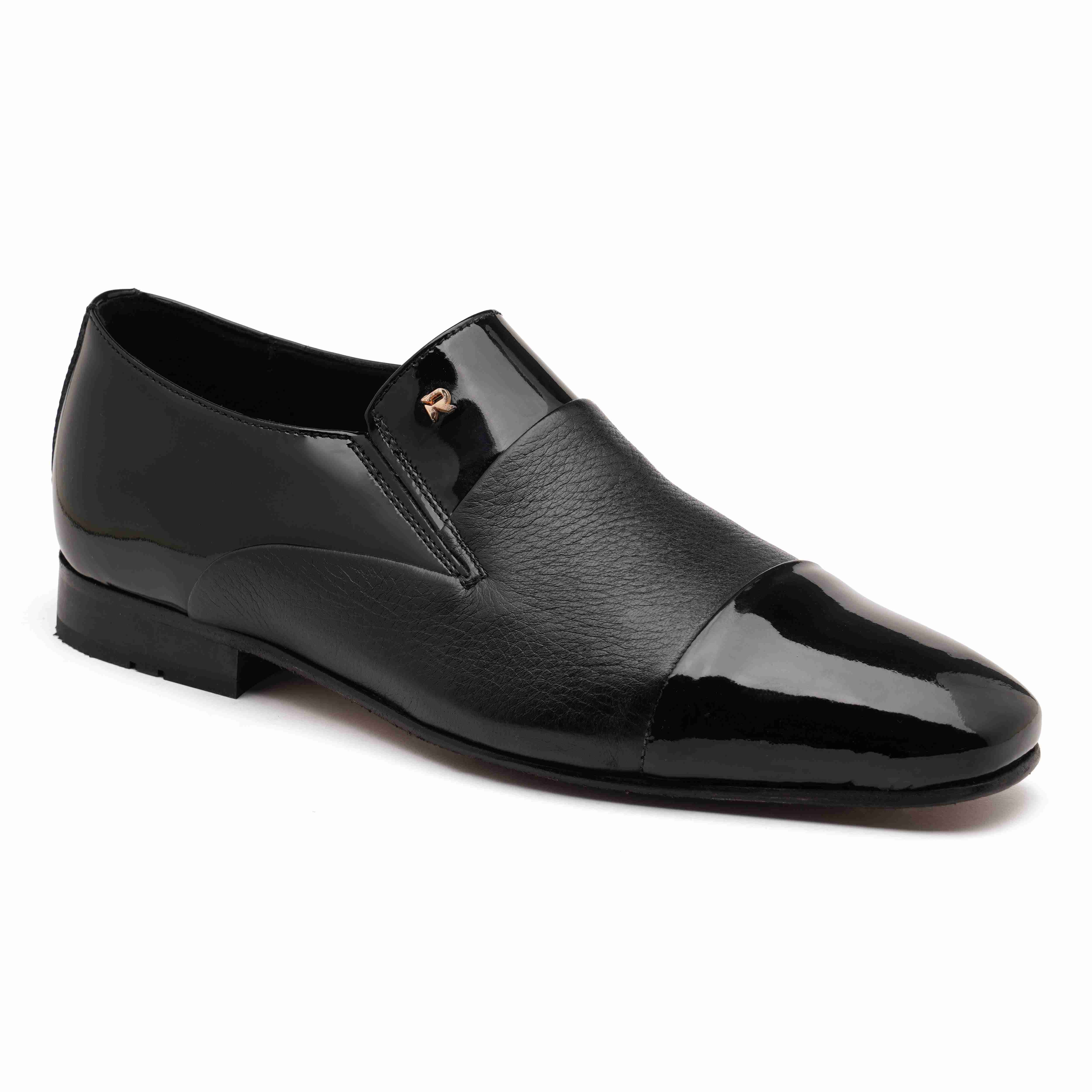 The Axel Ruosh Men Black Deer Leather Shoe