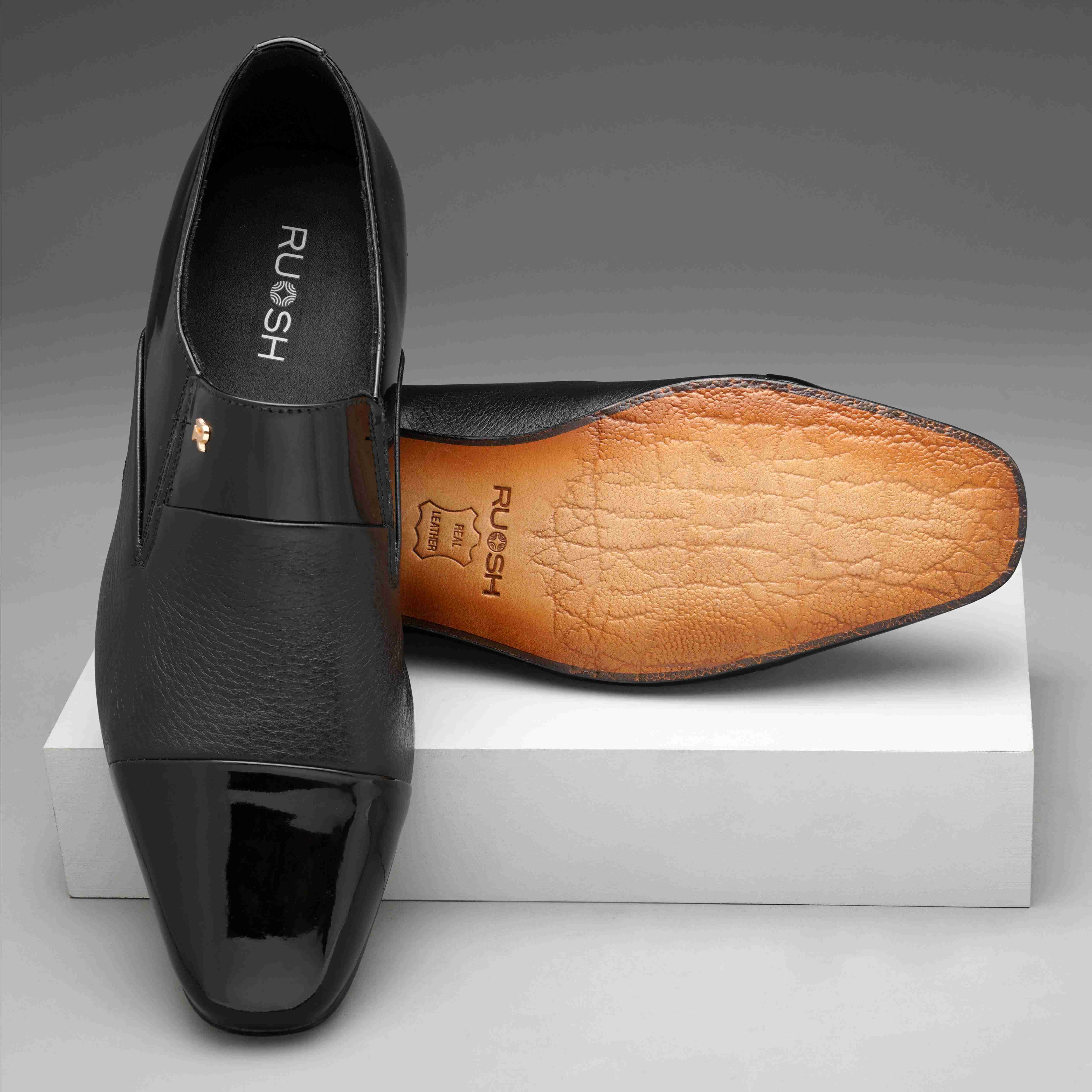 The Axel Ruosh Men Black Deer Leather Shoe